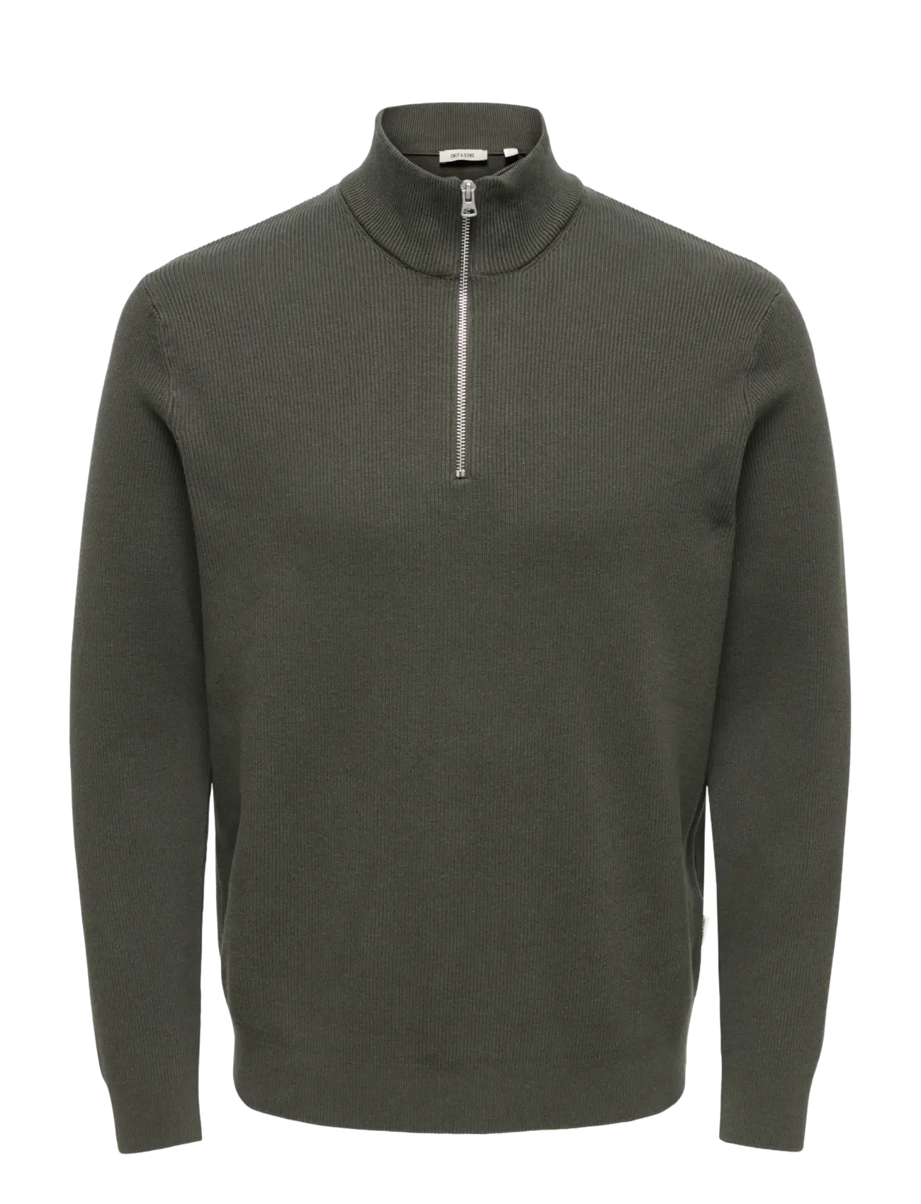 ONLY & SONS ONSPHIL REG 12 STRUC HALF ZIP KNIT NOOS - ONLY & SONS - BELUGA / grey