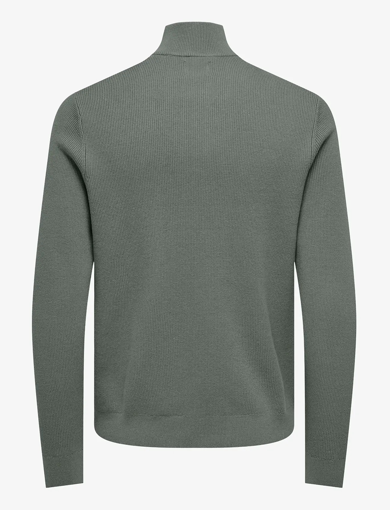 ONLY & SONS - ONSPHIL REG 12 STRUC HALF ZIP KNIT NOOS - halfzip strik - castor gray - 2