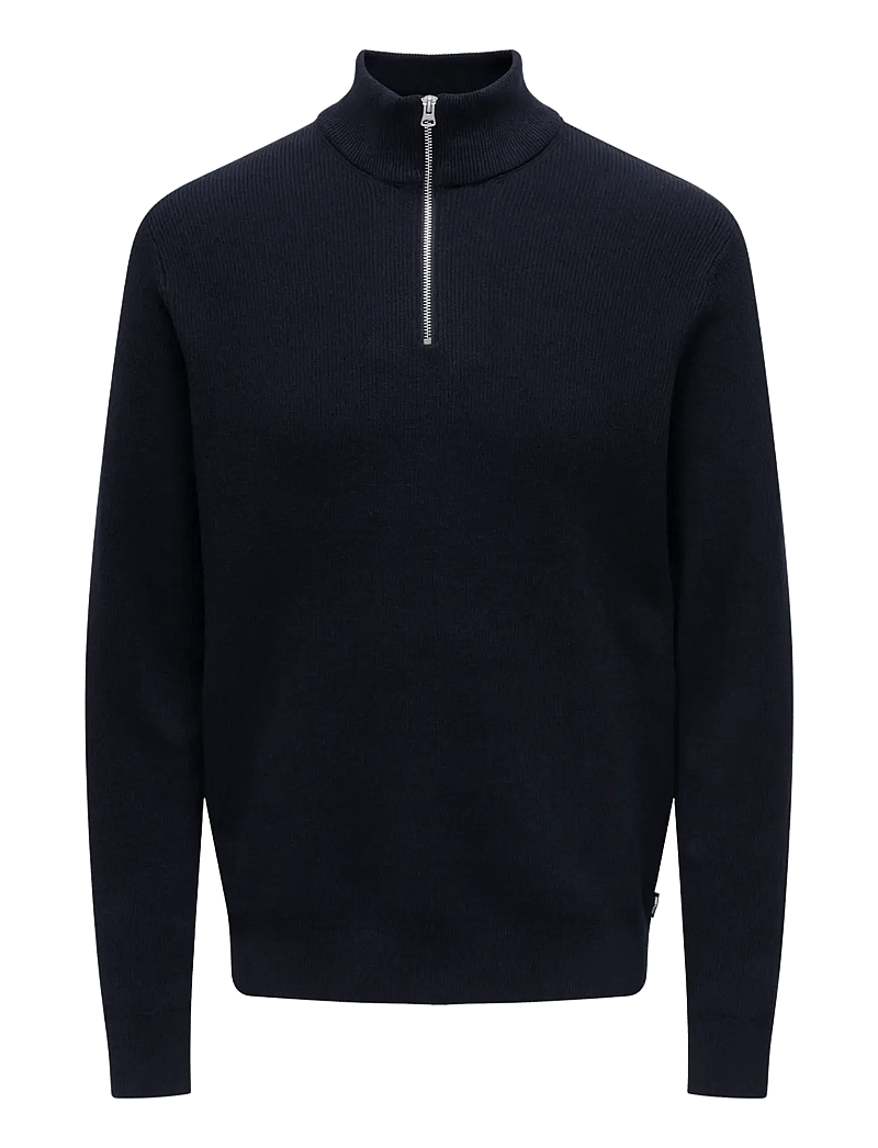ONLY & SONS - ONSPHIL REG 12 STRUC HALF ZIP KNIT NOOS - half zip-tröjor - dark navy - 1