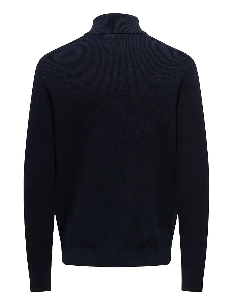 ONLY & SONS - ONSPHIL REG 12 STRUC HALF ZIP KNIT NOOS - pulls demi-zippés - dark navy - 2