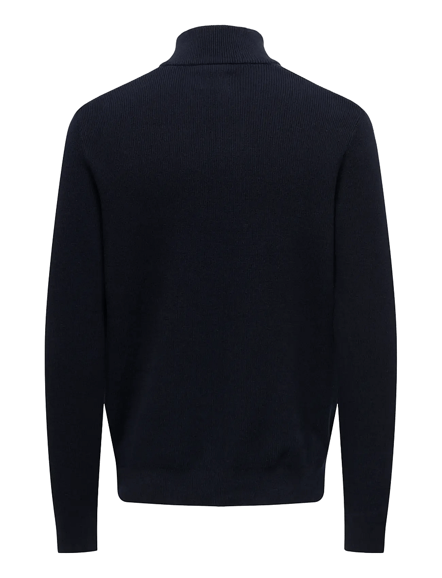 ONLY & SONS - ONSPHIL REG 12 STRUC HALF ZIP KNIT NOOS - džemperiai su trumpu užtrauktuku - dark navy - 2