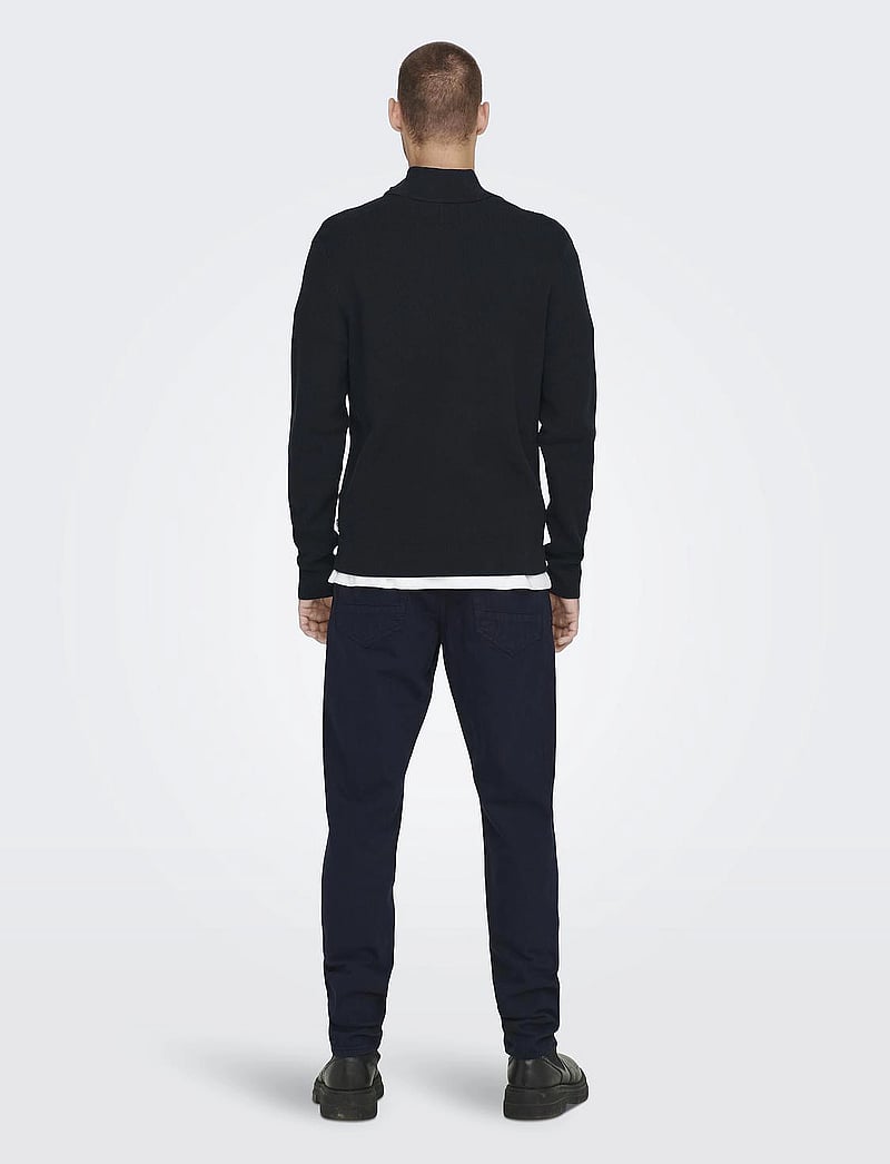 ONLY & SONS - ONSPHIL REG 12 STRUC HALF ZIP KNIT NOOS - half zip-tröjor - dark navy - 3