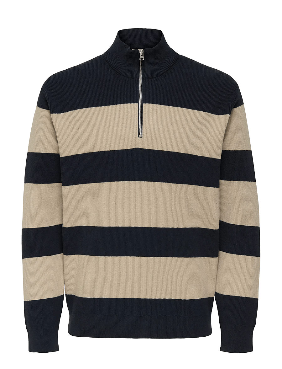 ONLY & SONS - ONSPHIL REG 12 STRUC HALF ZIP KNIT NOOS - pullover mit halbem reißverschluss - dark navy - 0