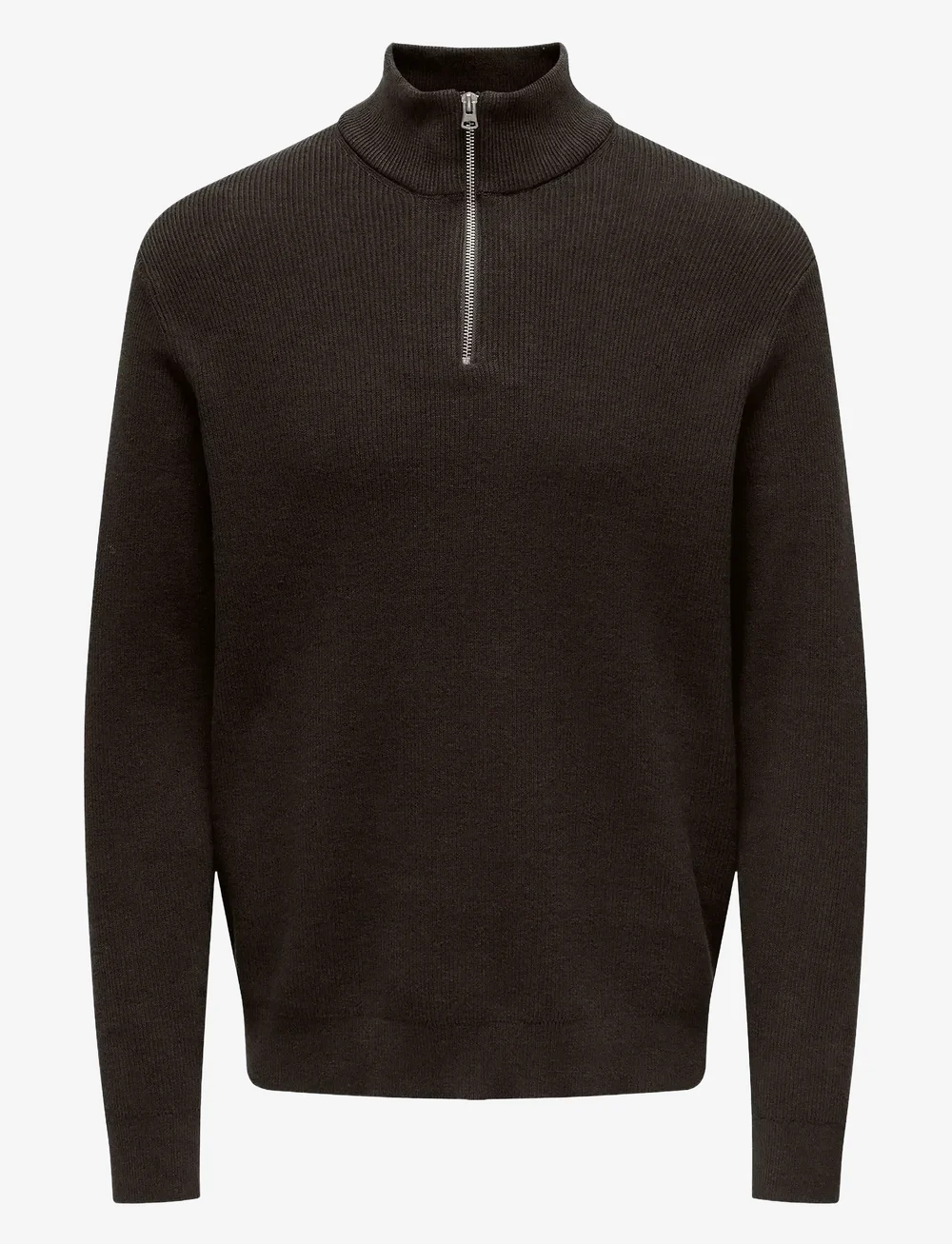 ONLY & SONS - ONSPHIL REG 12 STRUC HALF ZIP KNIT NOOS - halfzip strik - demitasse - 1