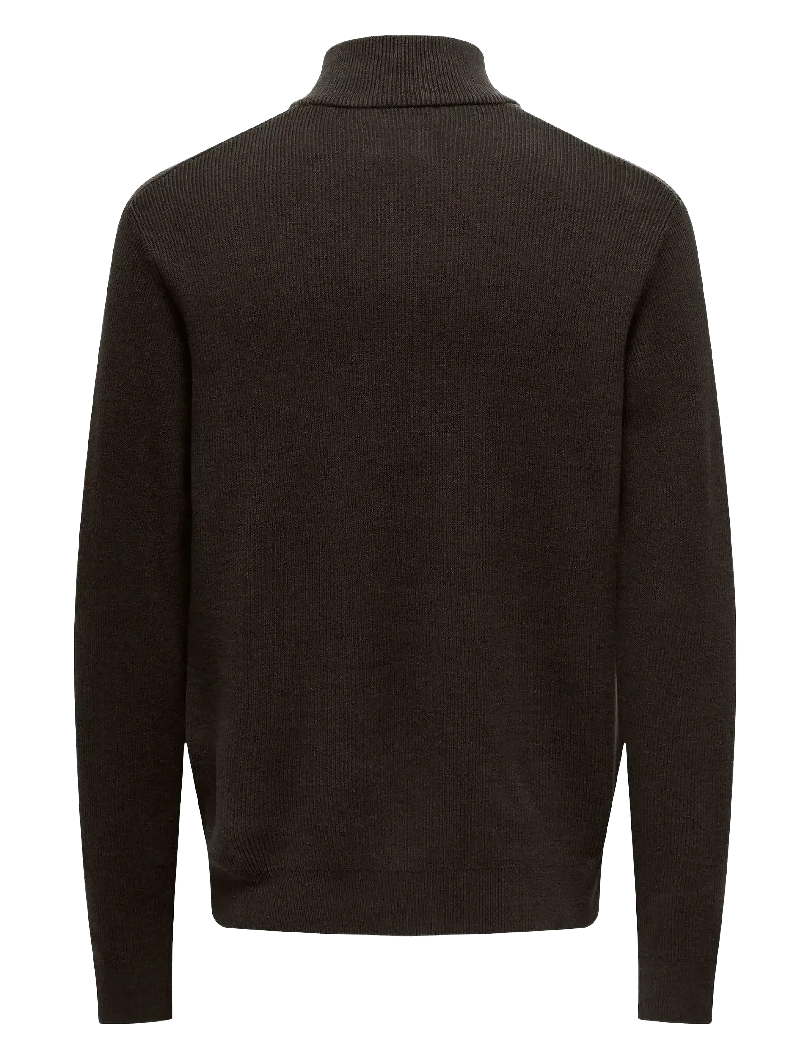 ONLY & SONS - ONSPHIL REG 12 STRUC HALF ZIP KNIT NOOS - pullover mit halbem reißverschluss - demitasse - 2