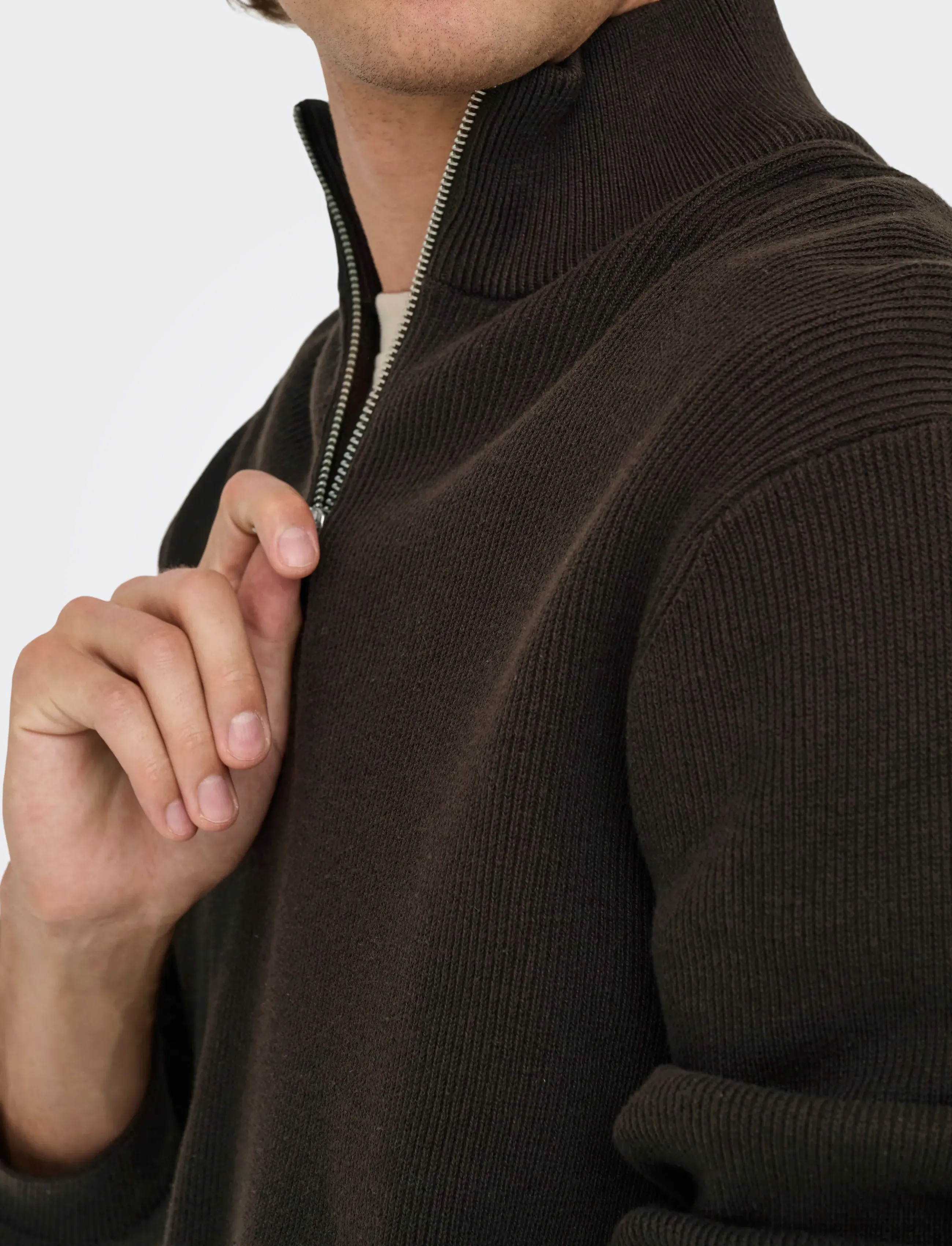 ONLY & SONS Onsphil Reg 12 Struc Half Zip Knit Noos stickade tröjor herr – bild 5