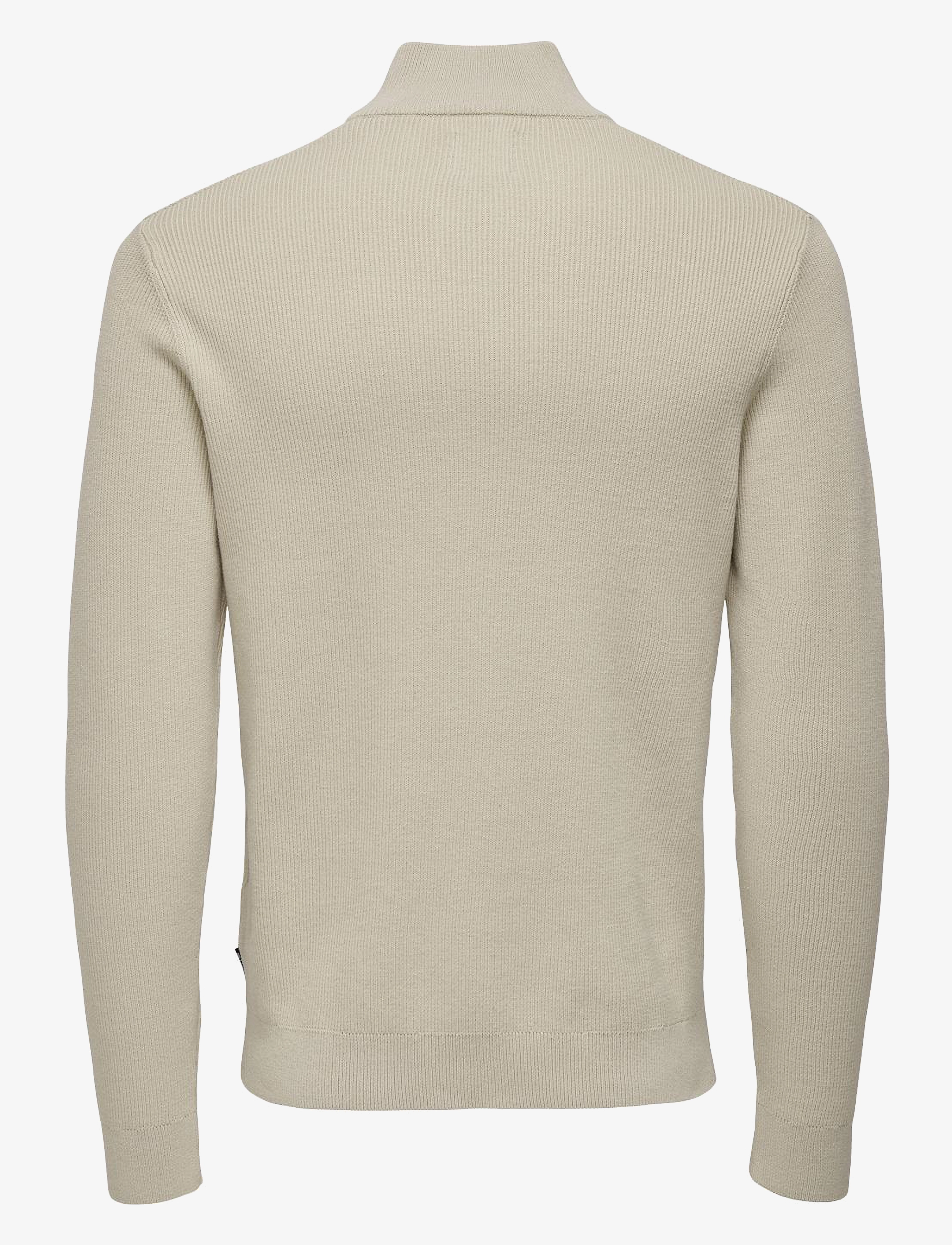 ONLY & SONS - ONSPHIL REG 12 STRUC HALF ZIP KNIT NOOS - pullover mit halbem reißverschluss - silver lining - 2