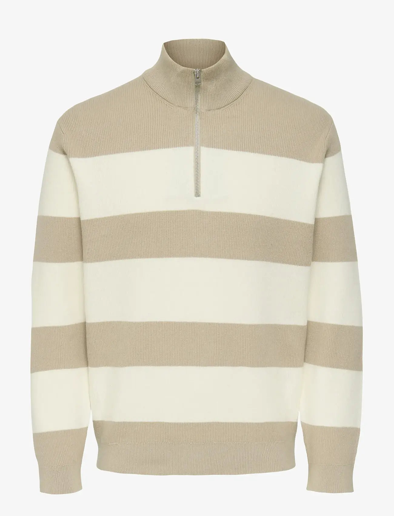 ONLY & SONS - ONSPHIL REG 12 STRUC HALF ZIP KNIT NOOS - halfzip strik - silver lining - 0