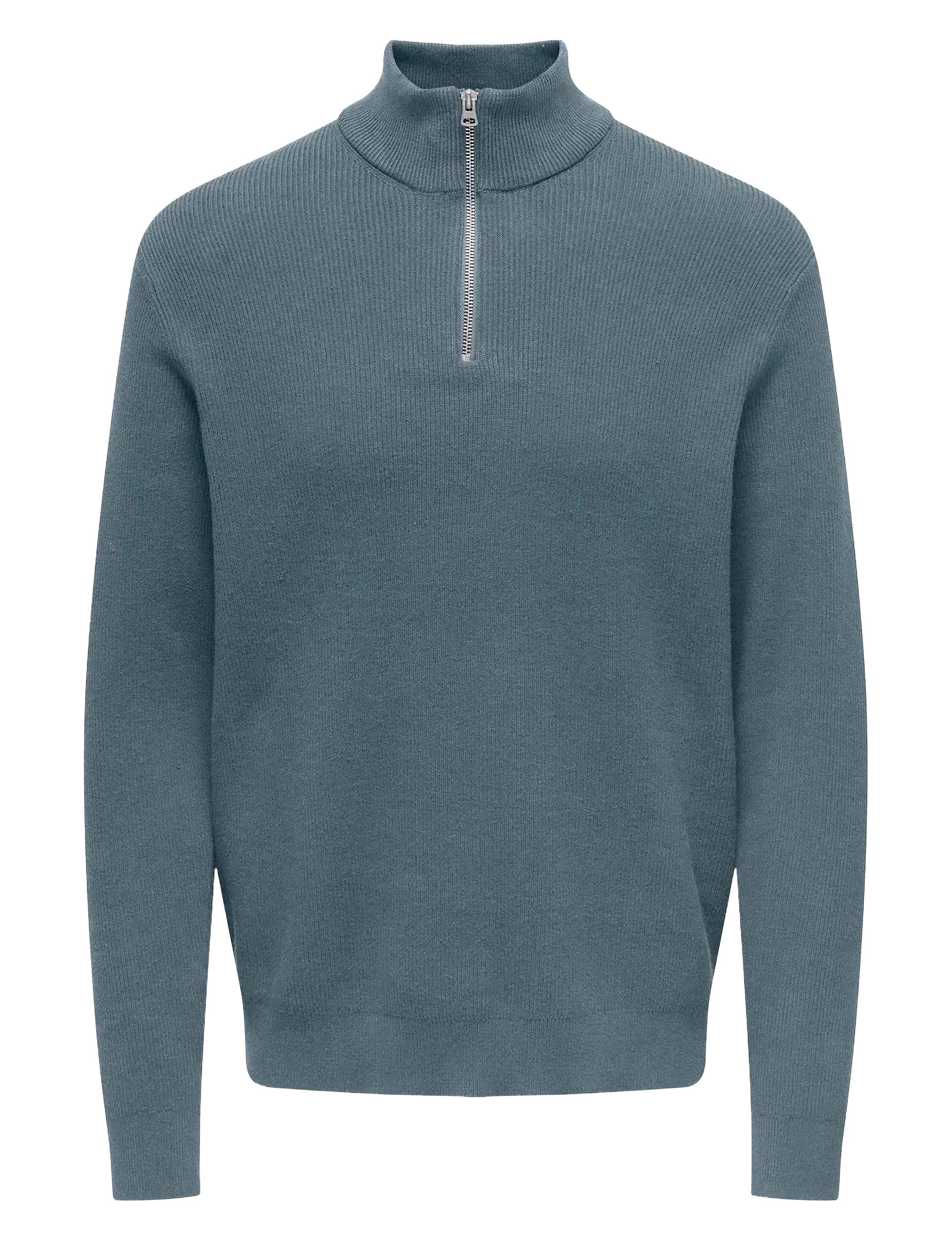 ONLY & SONS ONSPHIL REG 12 STRUC HALF ZIP KNIT NOOS - Stickat - STORMY WEATHER / blue
