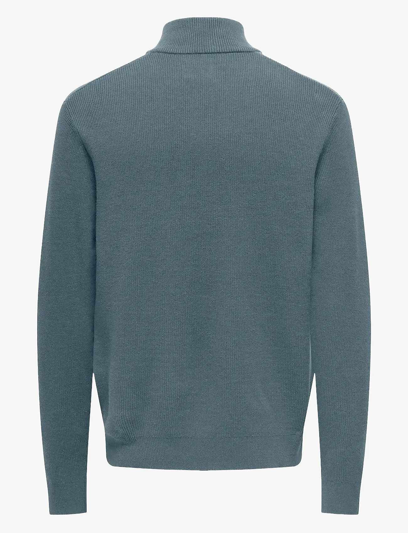 ONLY & SONS - ONSPHIL REG 12 STRUC HALF ZIP KNIT NOOS - tõmblukk-kaelusega džemprid - stormy weather - 1