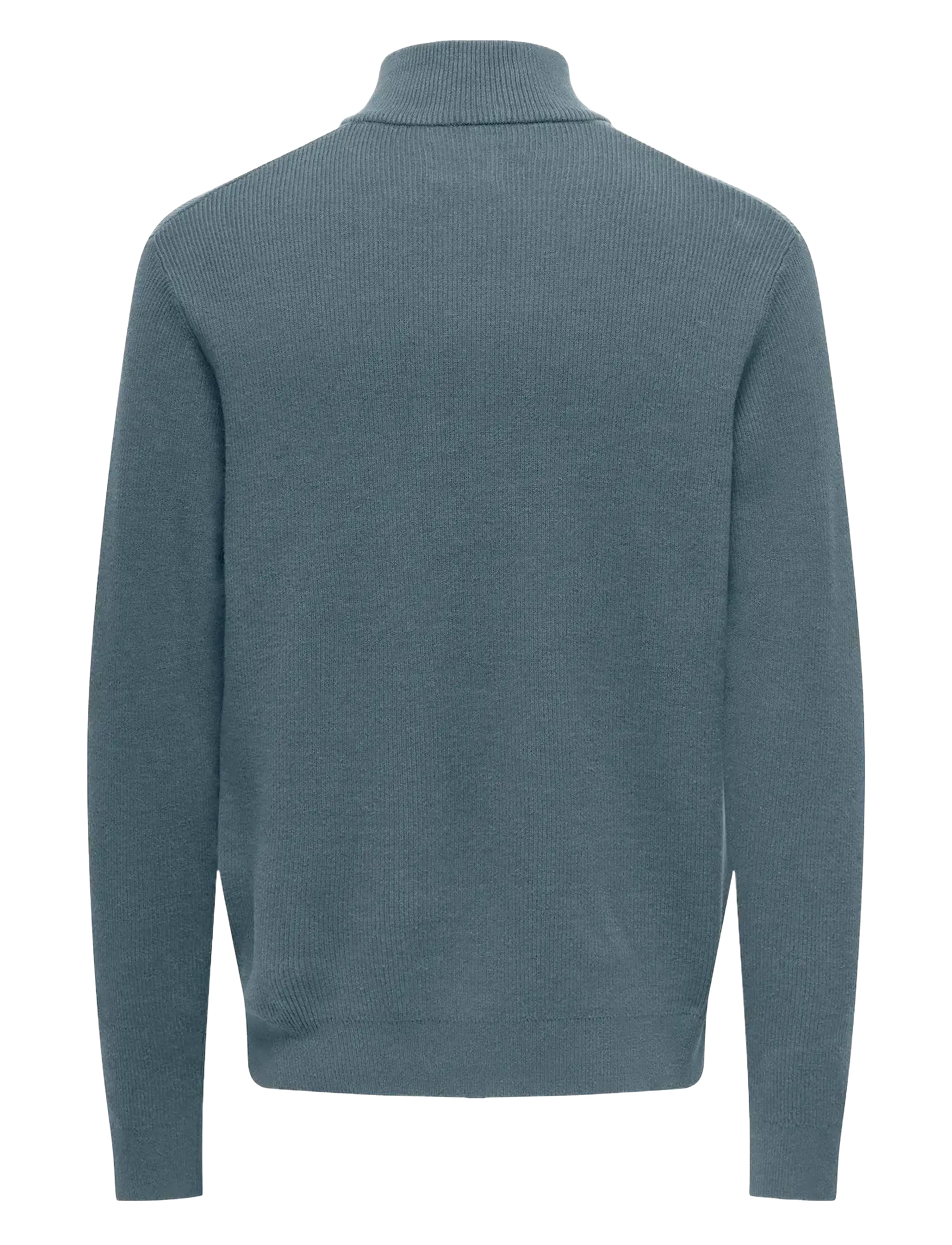 ONLY & SONS - ONSPHIL REG 12 STRUC HALF ZIP KNIT NOOS - half zip jumpers - stormy weather - 1