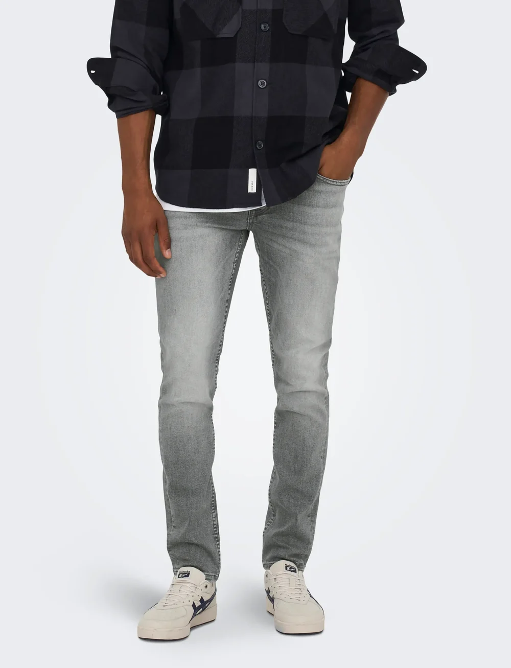 ONLY & SONS - ONSLOOM SLIM GREY 3227 DCC DNM NOOS - slim jeans - grey denim - 0