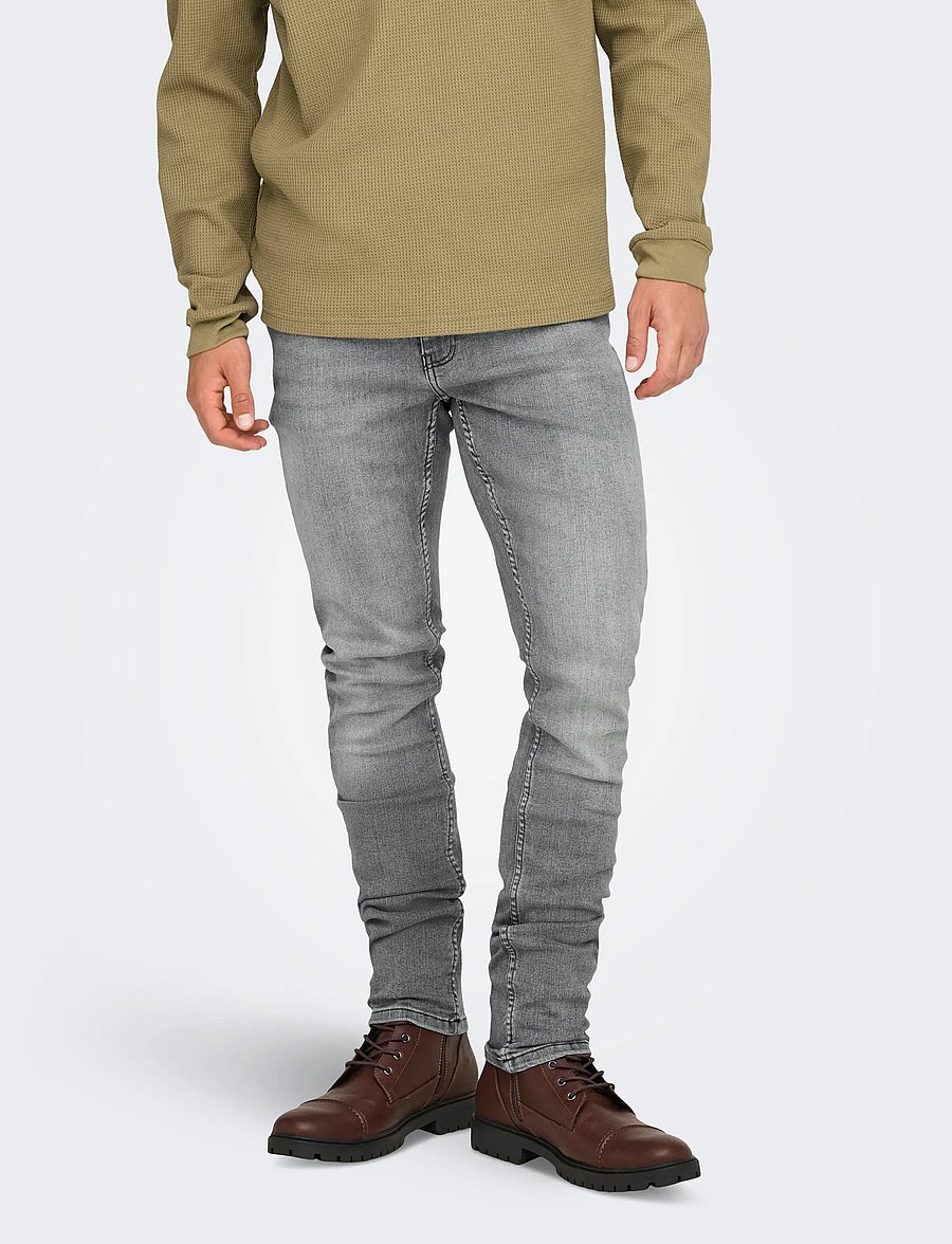 ONLY & SONS - ONSLOOM SLIM GREY 3227 DCC DNM NOOS - slim-fit jeans - grey denim - 0