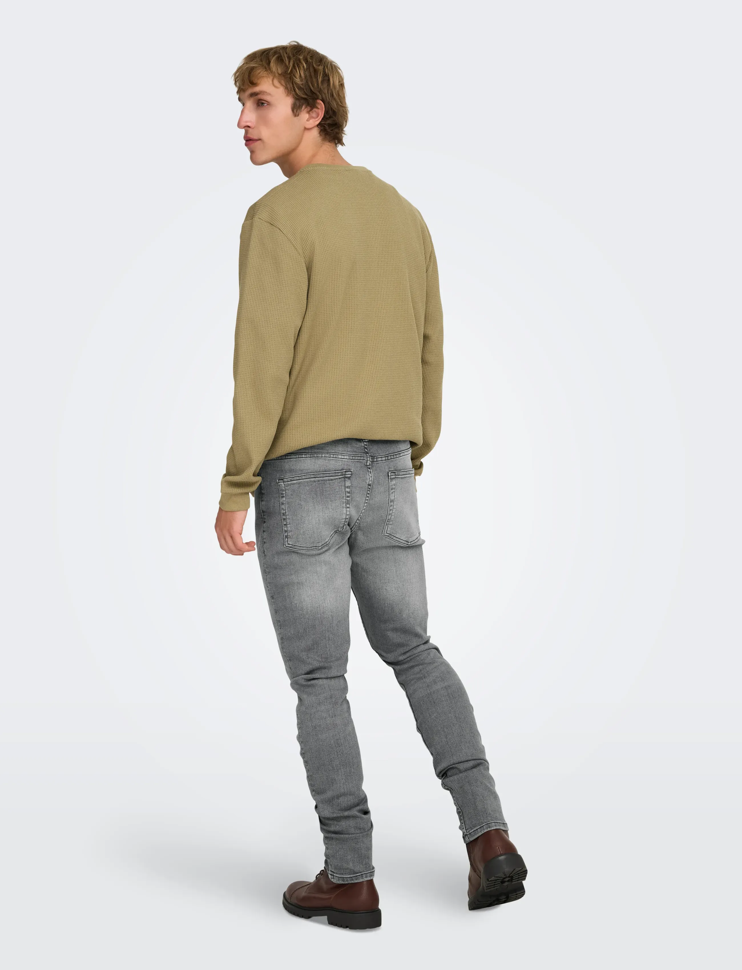 ONLY & SONS - ONSLOOM SLIM GREY 3227 DCC DNM NOOS - kitsad teksad - grey denim - 3