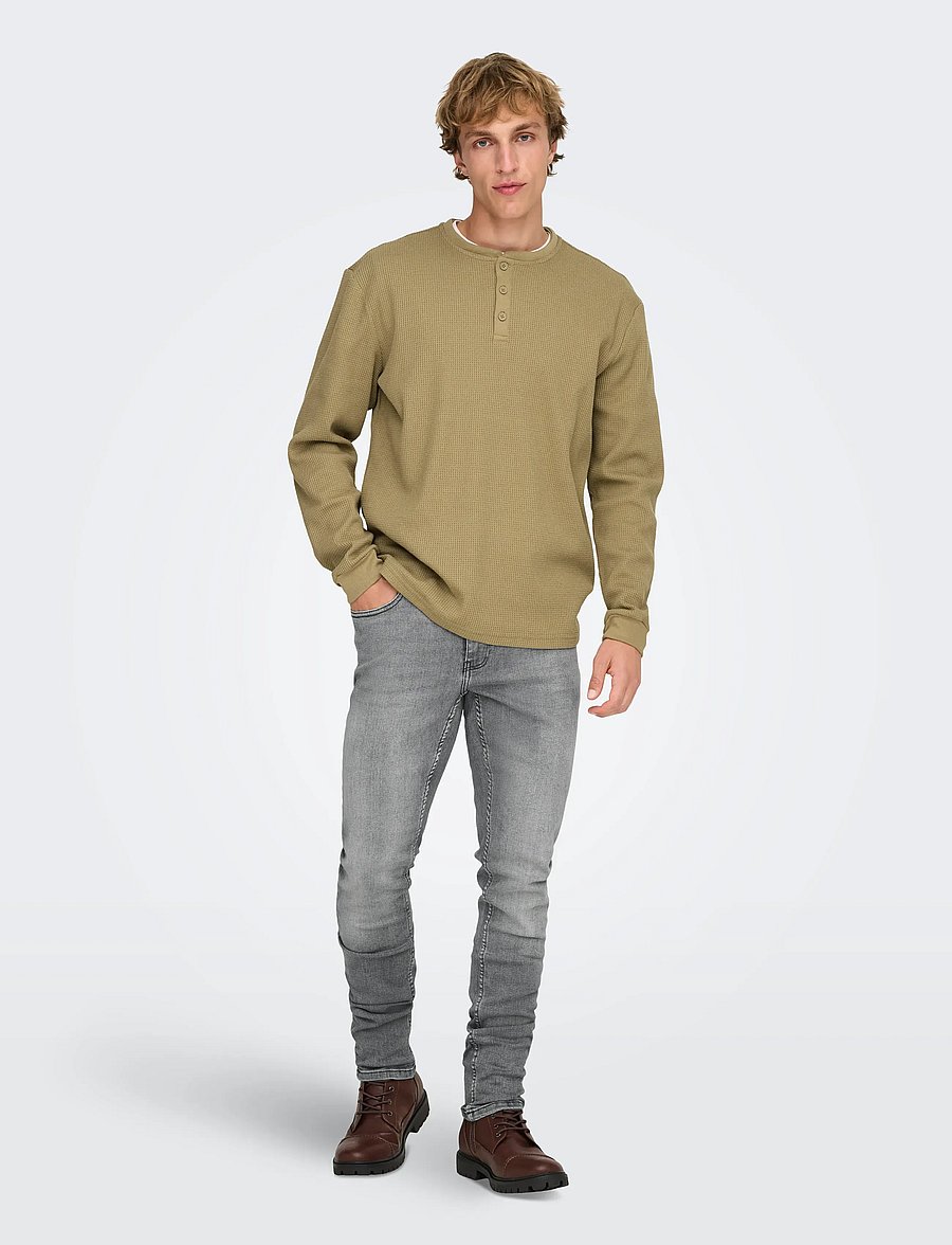 ONLY & SONS - ONSLOOM SLIM GREY 3227 DCC DNM NOOS - slim-fit jeans - grey denim - 4
