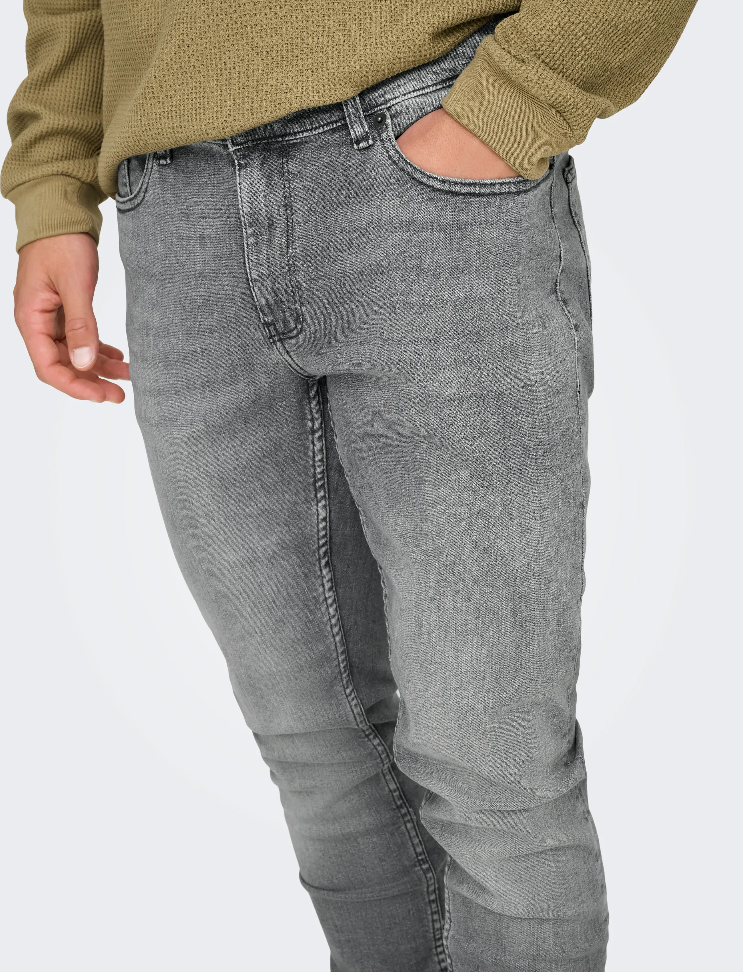 ONLY & SONS - ONSLOOM SLIM GREY 3227 DCC DNM NOOS - kitsad teksad - grey denim - 5