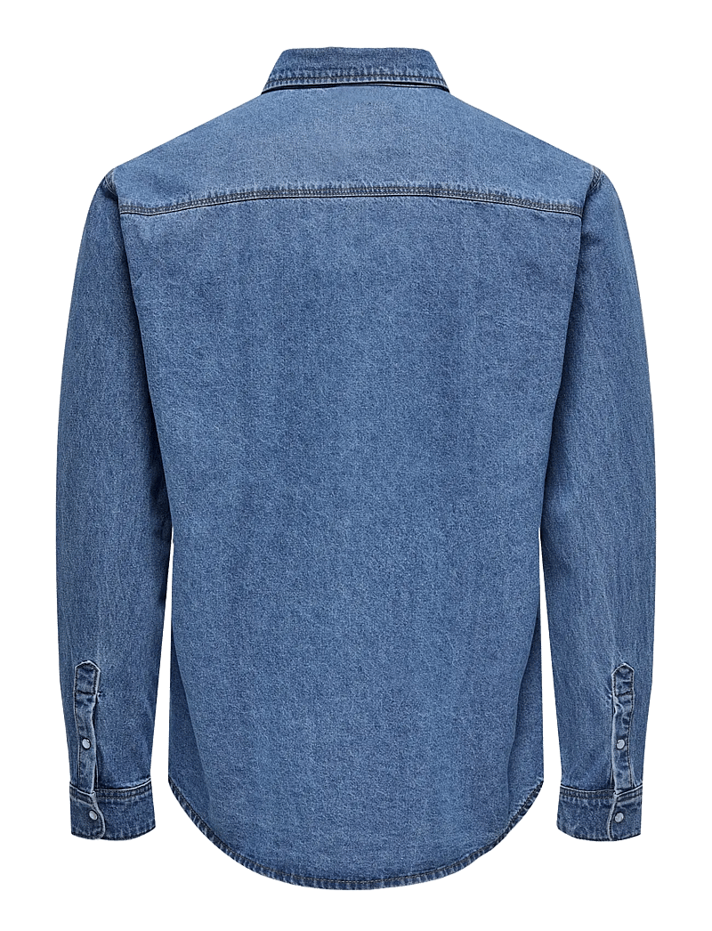 ONLY & SONS - ONSBANE 3247 DNM SHIRT NOOS - denim shirts - medium blue denim - 2