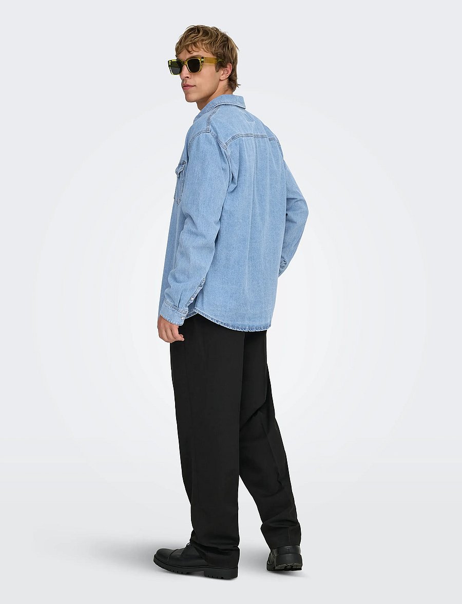 ONLY & SONS - ONSBANE DENIM 3247 DNM SHIRT NOOS - denim shirts - medium blue denim - 3