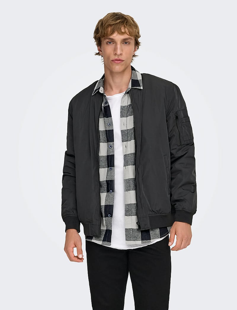 ONLY & SONS - ONSJOSHUA BOMBER OTW - forårsjakker - black - 0