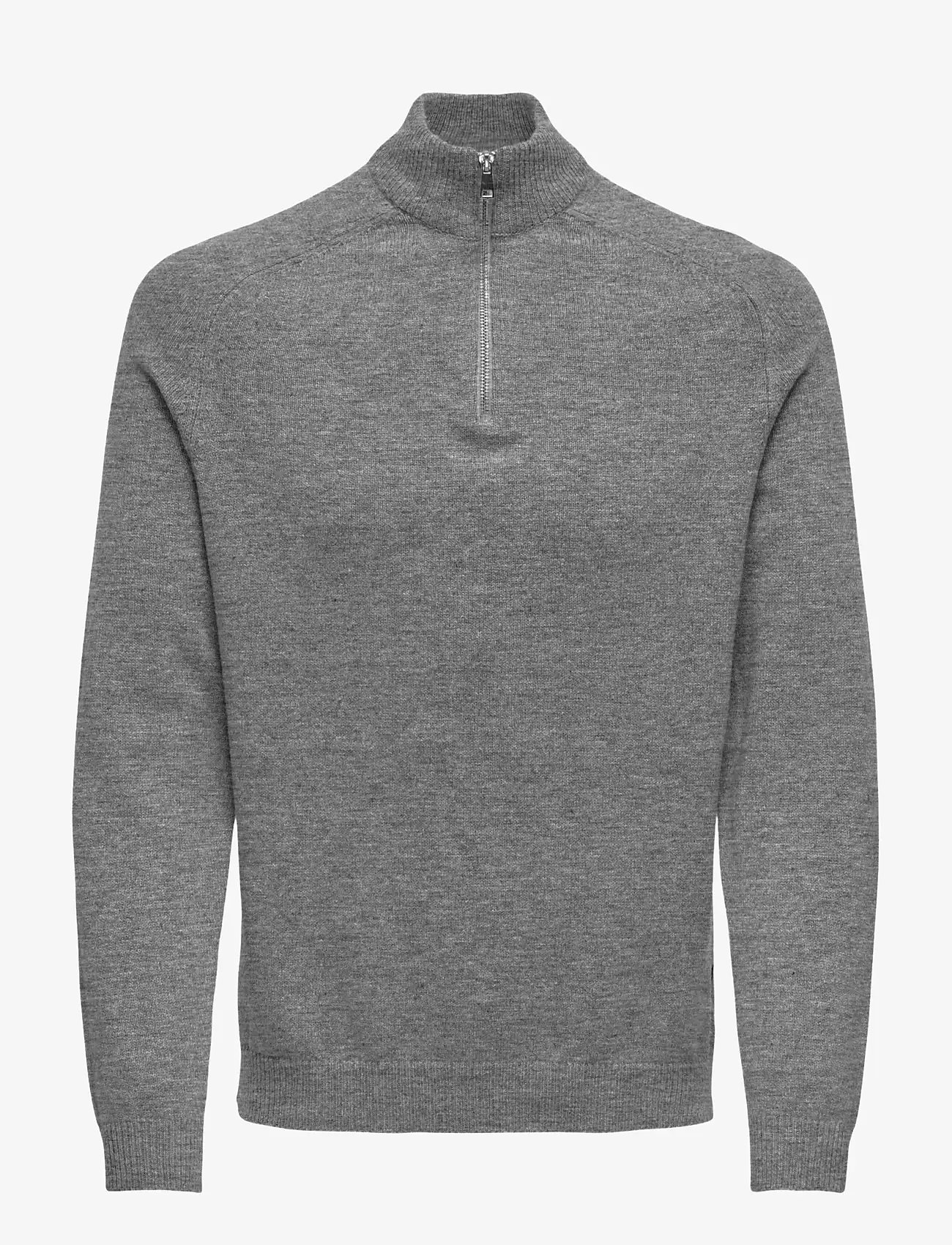 ONLY & SONS - ONSEDWARD REG 7 WOOL HALF ZIP KNIT CS - truien met halve rits - dark grey melange - 0