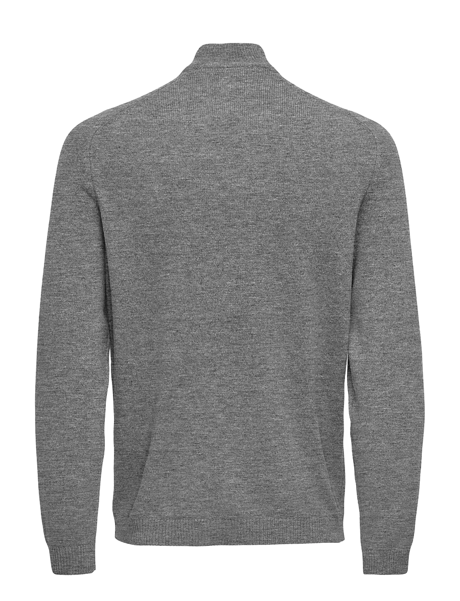 ONLY & SONS - ONSEDWARD REG 7 WOOL HALF ZIP KNIT CS - half zip-tröjor - dark grey melange - 1