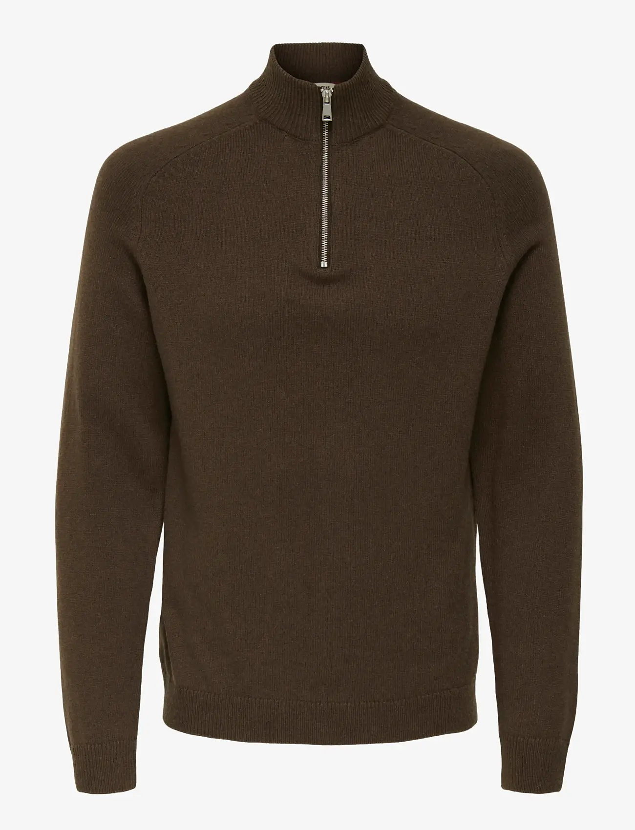 ONLY & SONS - ONSEDWARD REG 7 WOOL HALF ZIP KNIT CS - pullover mit halbem reißverschluss - demitasse - 0