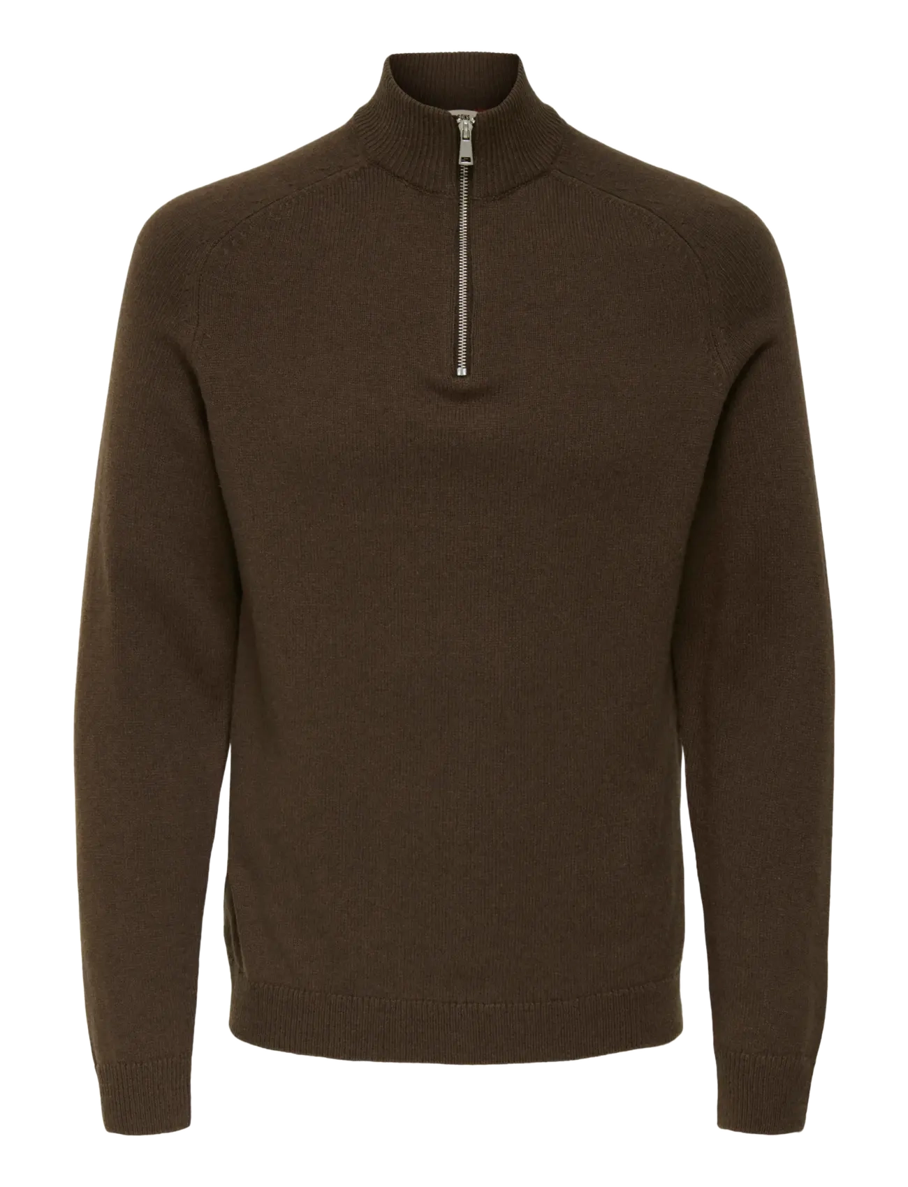 ONLY & SONS - ONSEDWARD REG 7 WOOL HALF ZIP KNIT CS - pullover mit halbem reißverschluss - demitasse - 0
