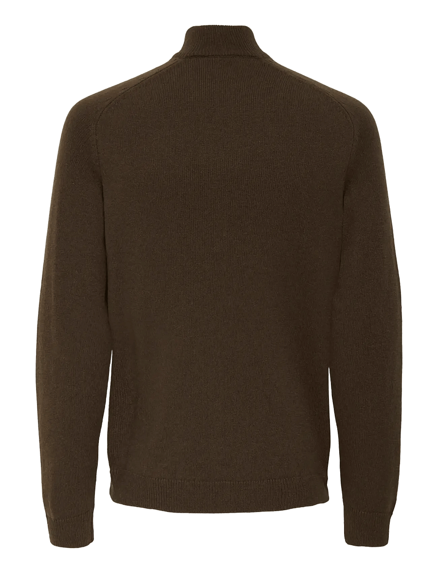 ONLY & SONS - ONSEDWARD REG 7 WOOL HALF ZIP KNIT CS - pullover mit halbem reißverschluss - demitasse - 1