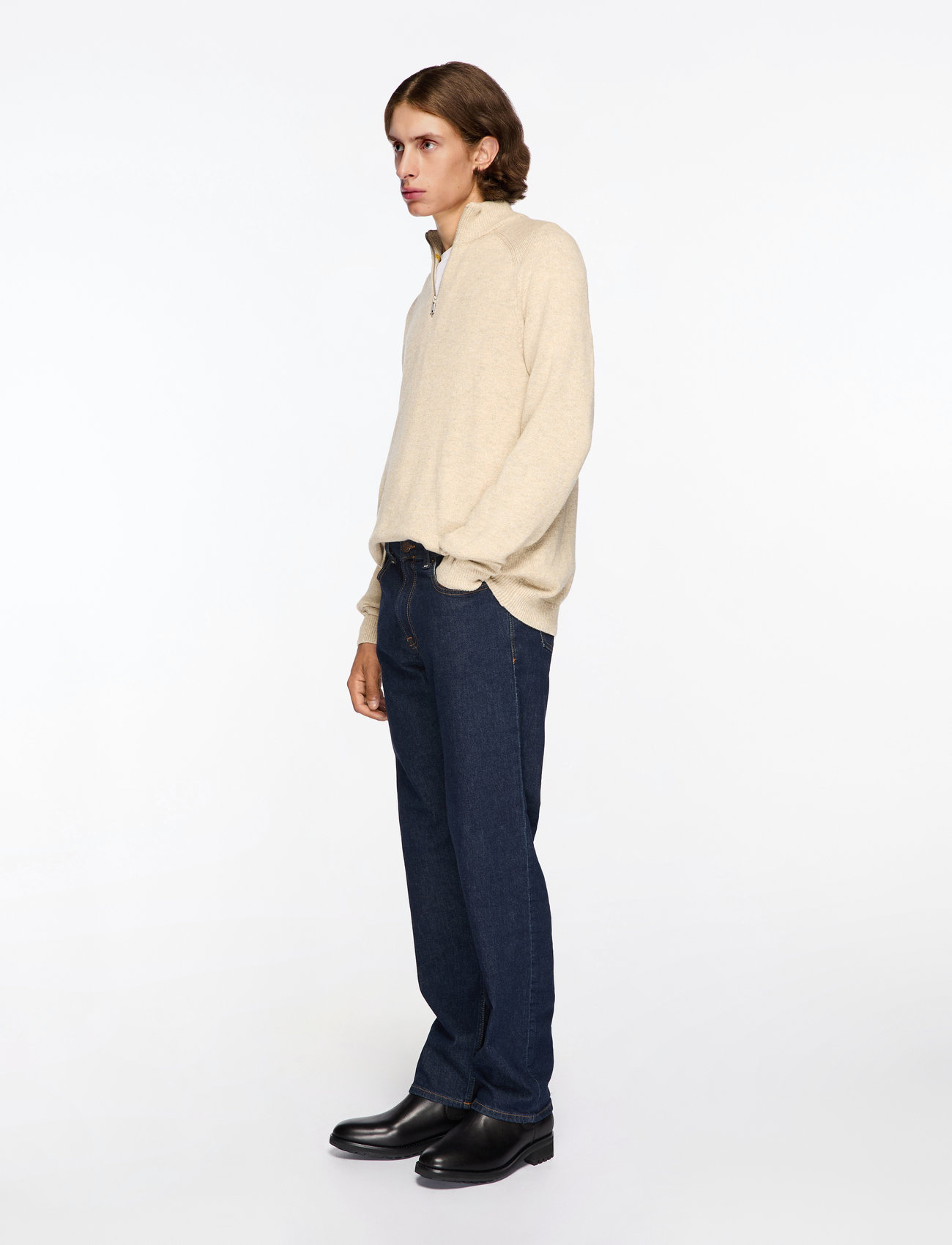 ONLY & SONS - ONSEDWARD REG 7 WOOL HALF ZIP KNIT CS - džemperiai su trumpu užtrauktuku - oatmeal - 3