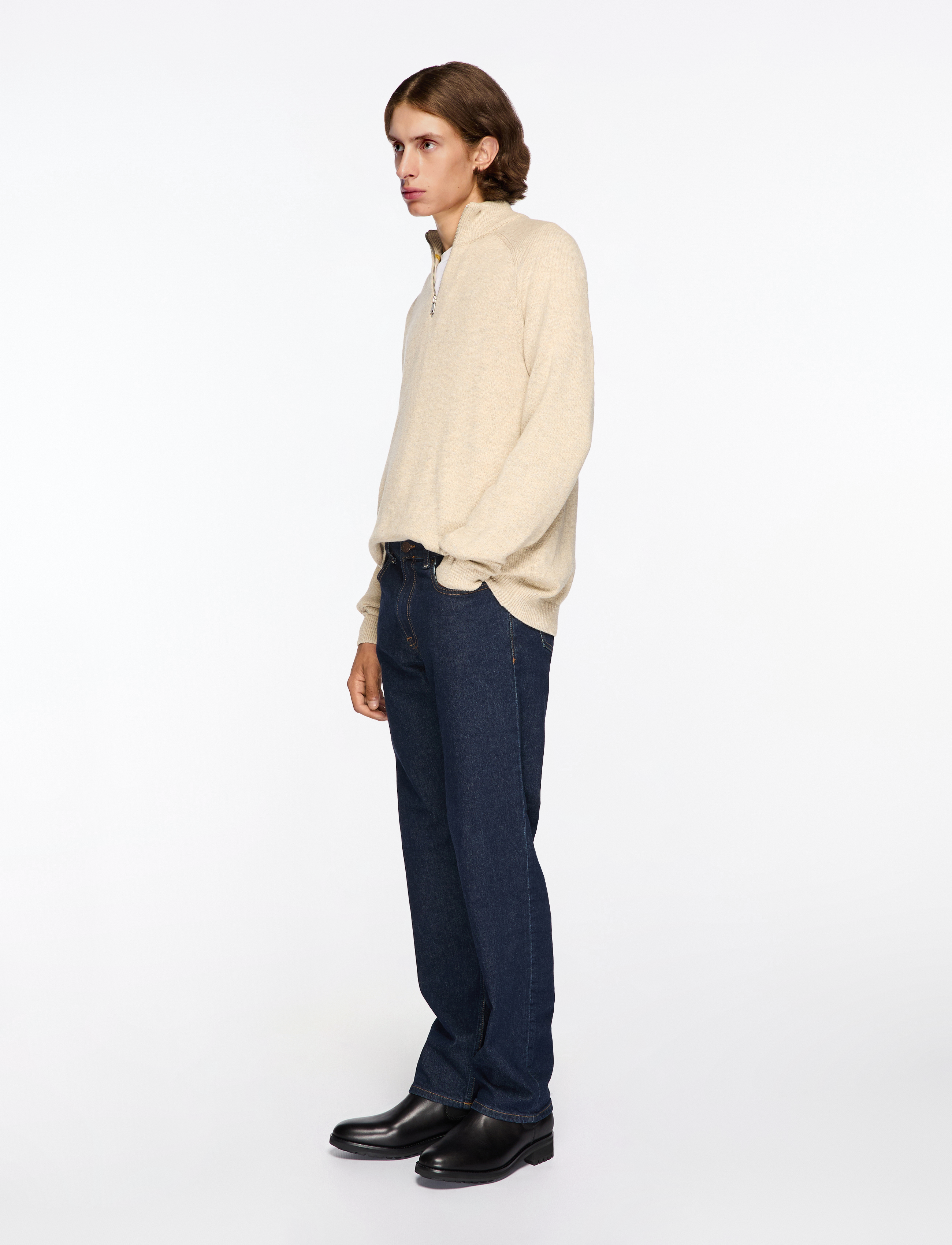 ONLY & SONS - ONSEDWARD REG 7 WOOL HALF ZIP KNIT CS - strickmode - oatmeal - 3