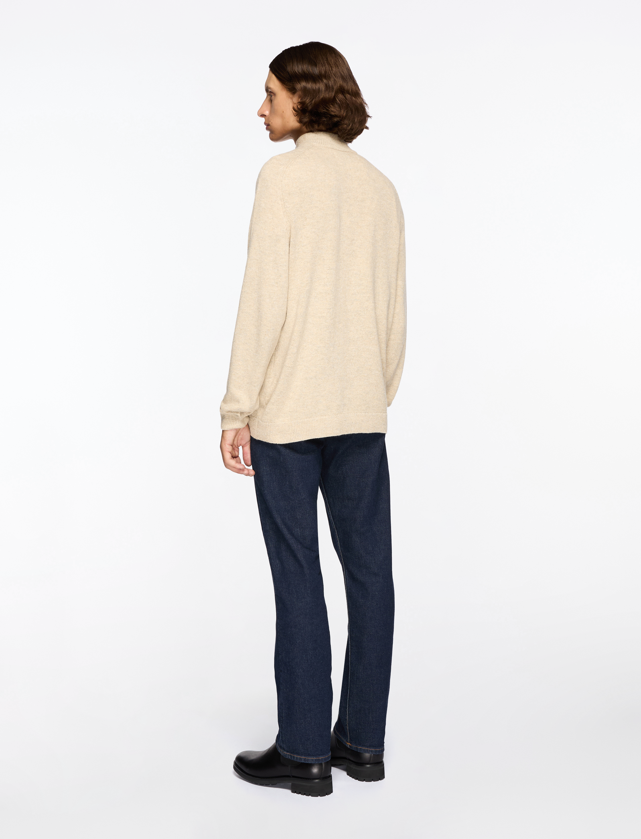 ONLY & SONS - ONSEDWARD REG 7 WOOL HALF ZIP KNIT CS - strickmode - oatmeal - 4