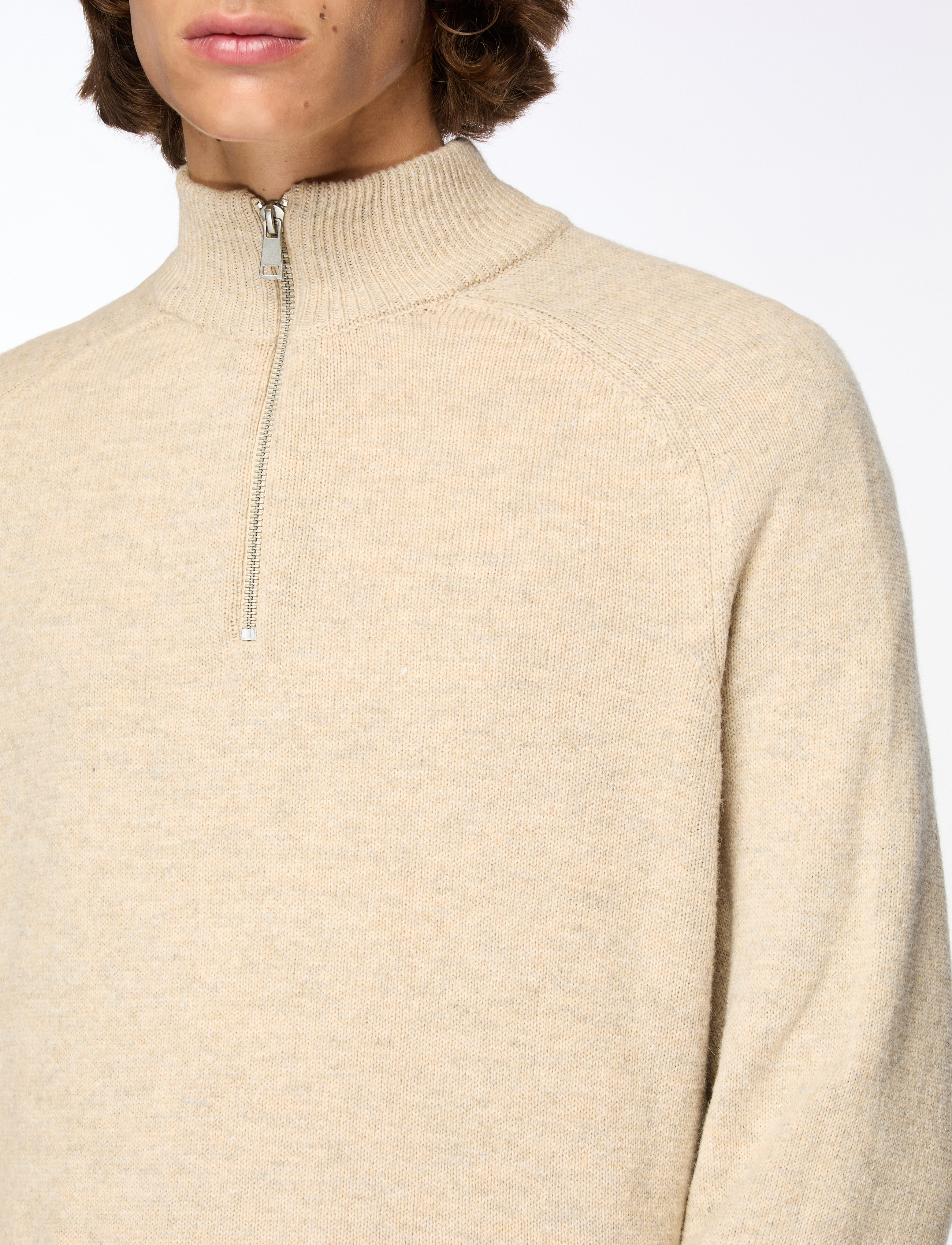ONLY & SONS - ONSEDWARD REG 7 WOOL HALF ZIP KNIT CS - strickmode - oatmeal - 5