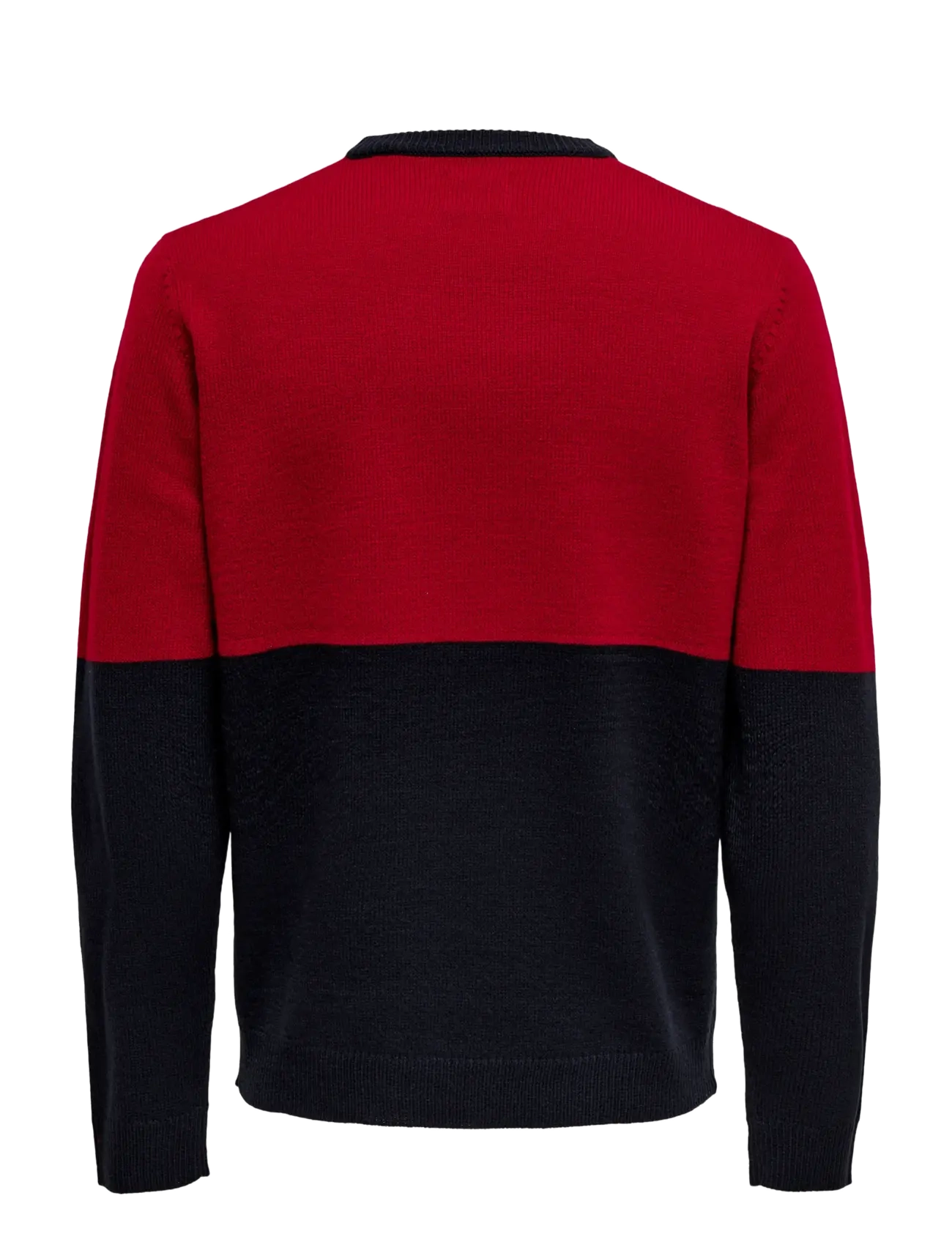 ONLY & SONS - ONSXMAS REG BLOCK CREW KNIT - kudumid - pompeian red - 2