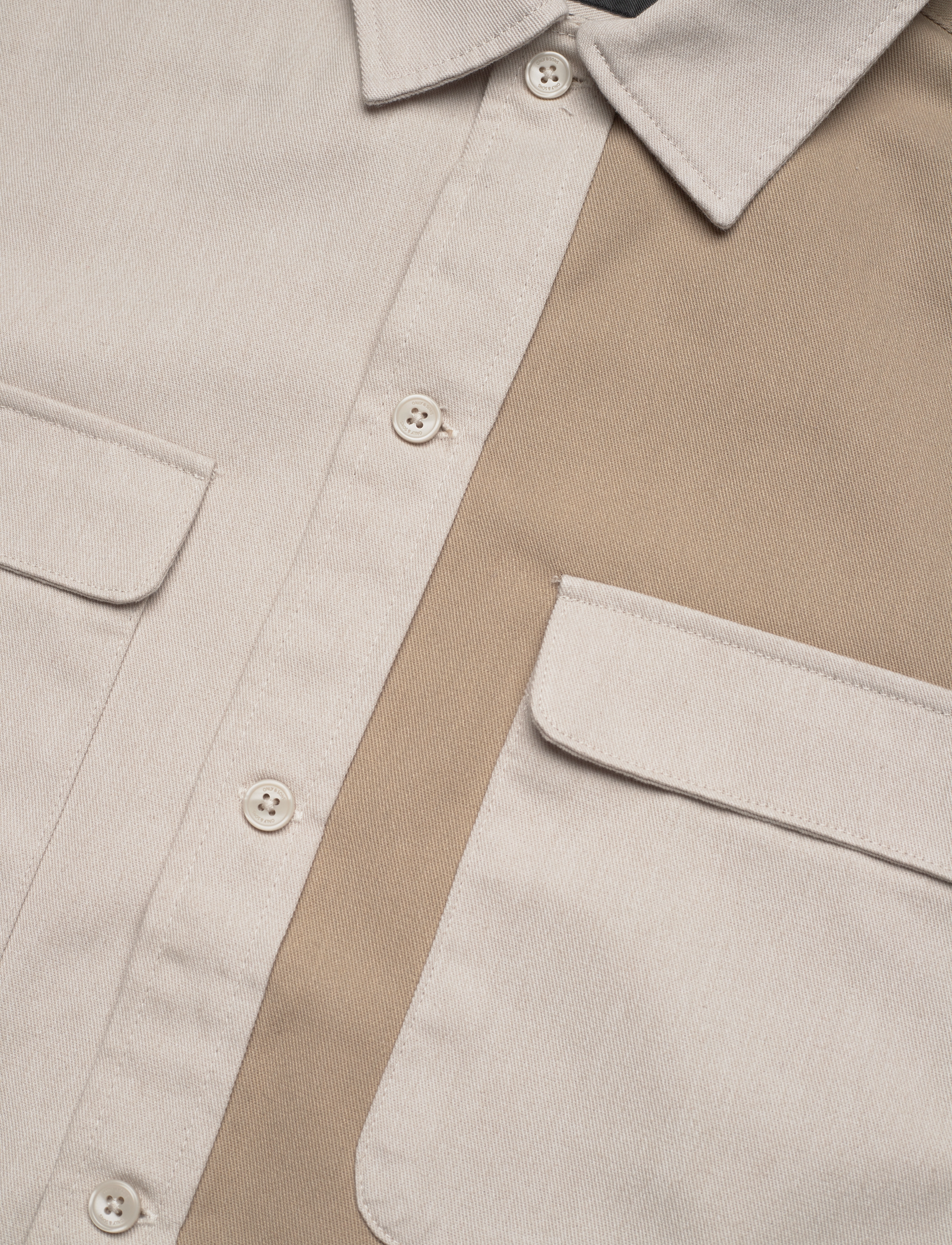 ONLY & SONS - ONSAIM REG TC COLORBLOCK 2PKT LS SHIRT - silver lining - 3
