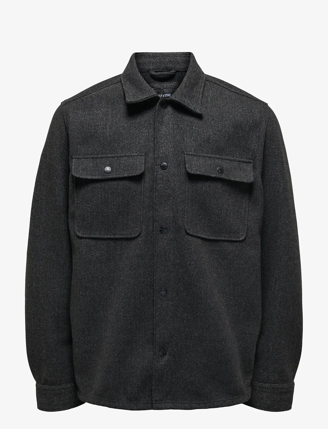 ONLY & SONS - ONSASH OVR WOOLEN LOOK PKT LS SHIRT NOOS - winterjacken - black - 1