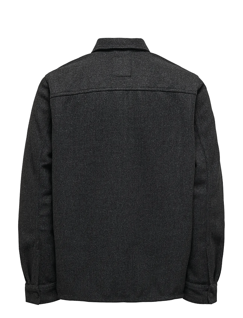 ONLY & SONS - ONSASH OVR WOOLEN LOOK PKT LS SHIRT NOOS - winterjacken - black - 2