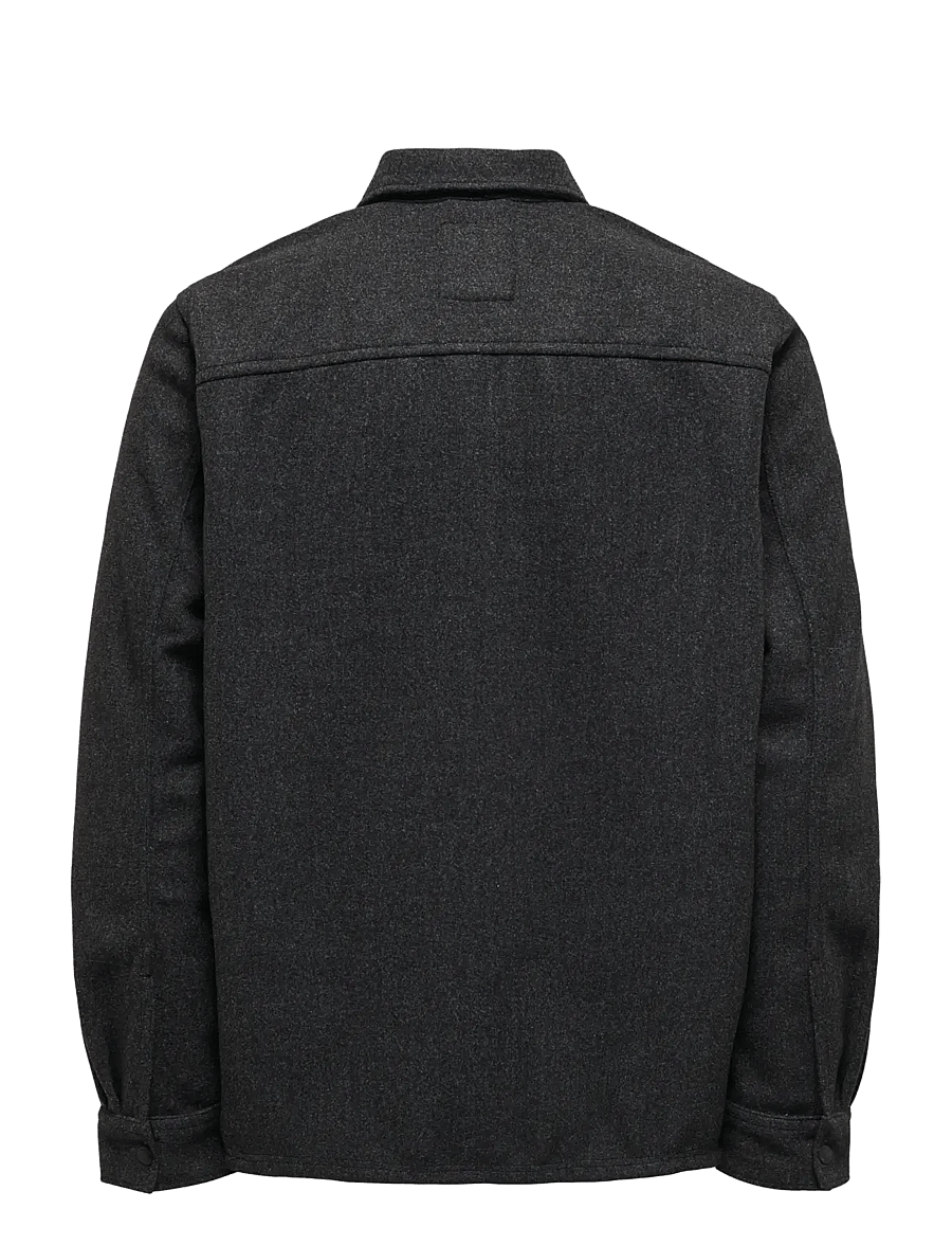 ONLY & SONS - ONSASH OVR WOOLEN LOOK PKT LS SHIRT NOOS - Überhemden - black - 2