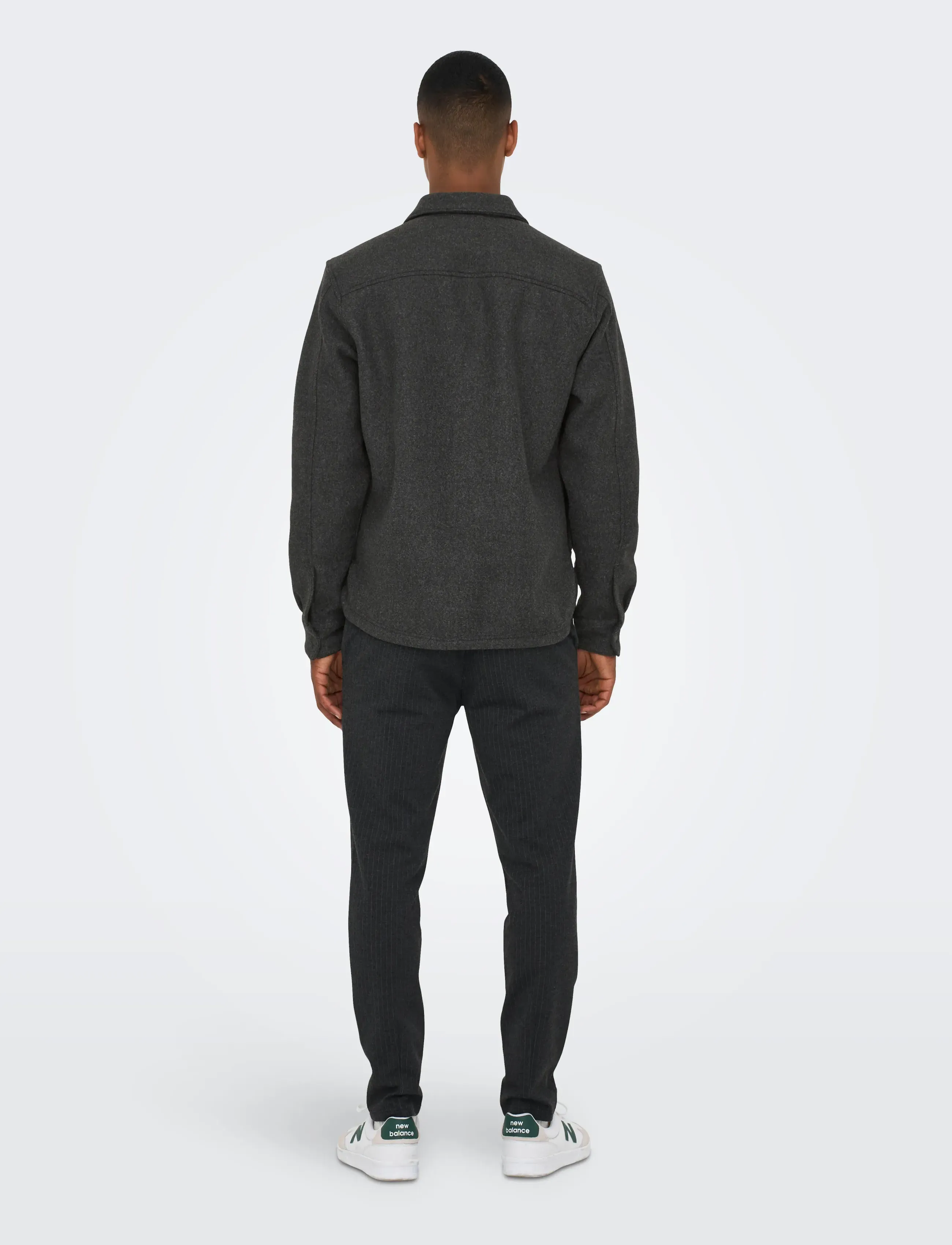 ONLY & SONS - ONSASH OVR WOOLEN LOOK PKT LS SHIRT NOOS - Überhemden - black - 3