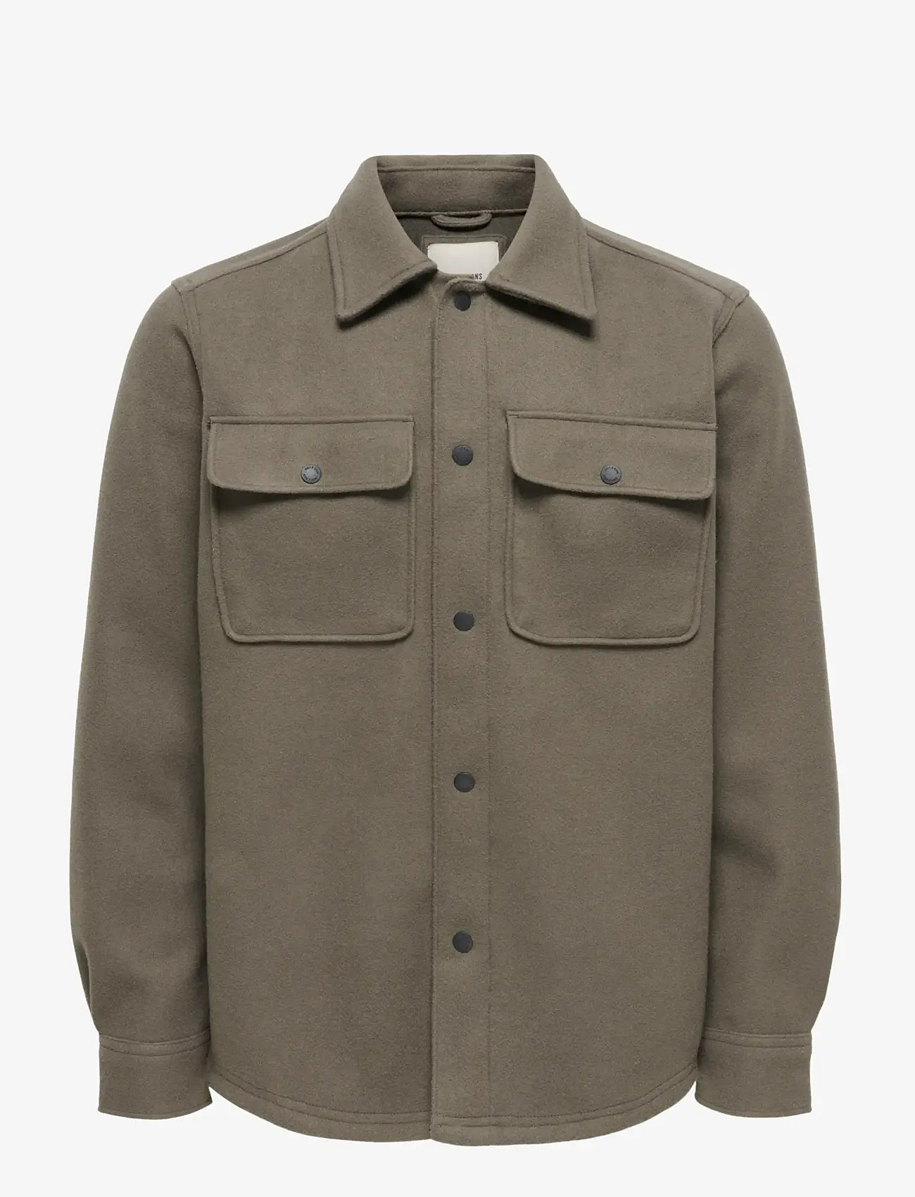 ONLY & SONS - ONSASH OVR WOOLEN LOOK PKT LS SHIRT NOOS - winterjacken - bungee cord - 1