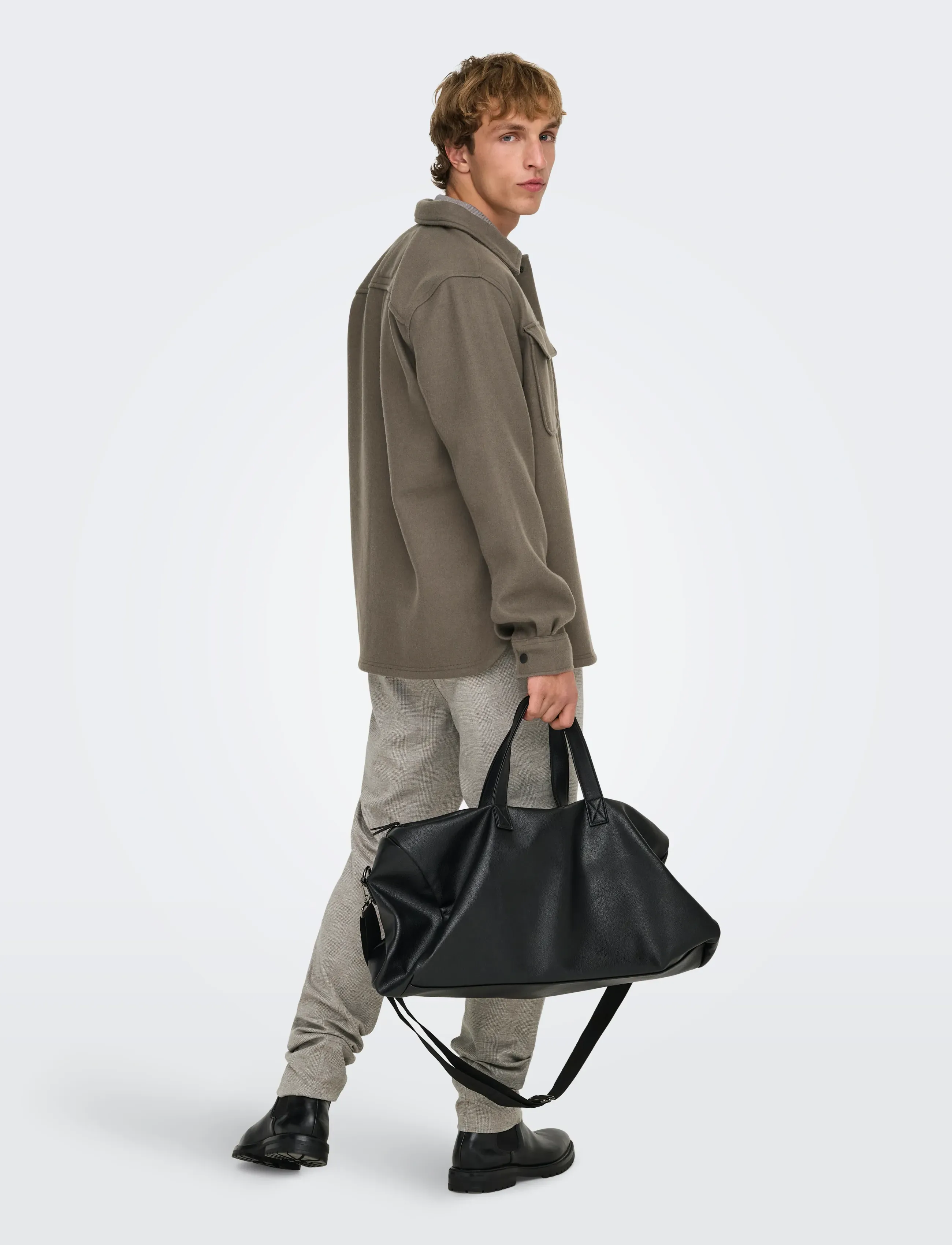 ONLY & SONS - ONSASH OVR WOOLEN LOOK PKT LS SHIRT NOOS - vestes - bungee cord - 3