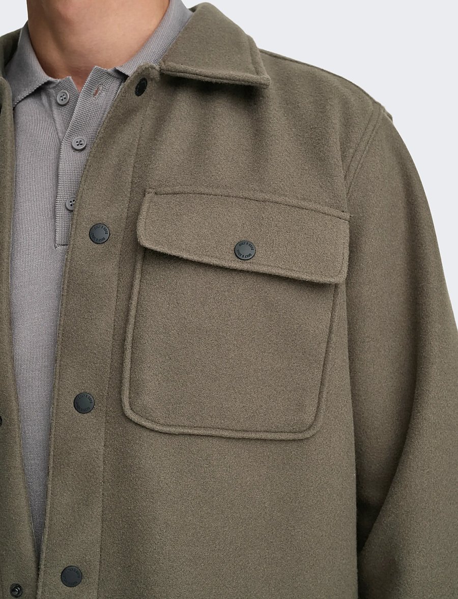 ONLY & SONS - ONSASH OVR WOOLEN LOOK PKT LS SHIRT NOOS - vestes - bungee cord - 4