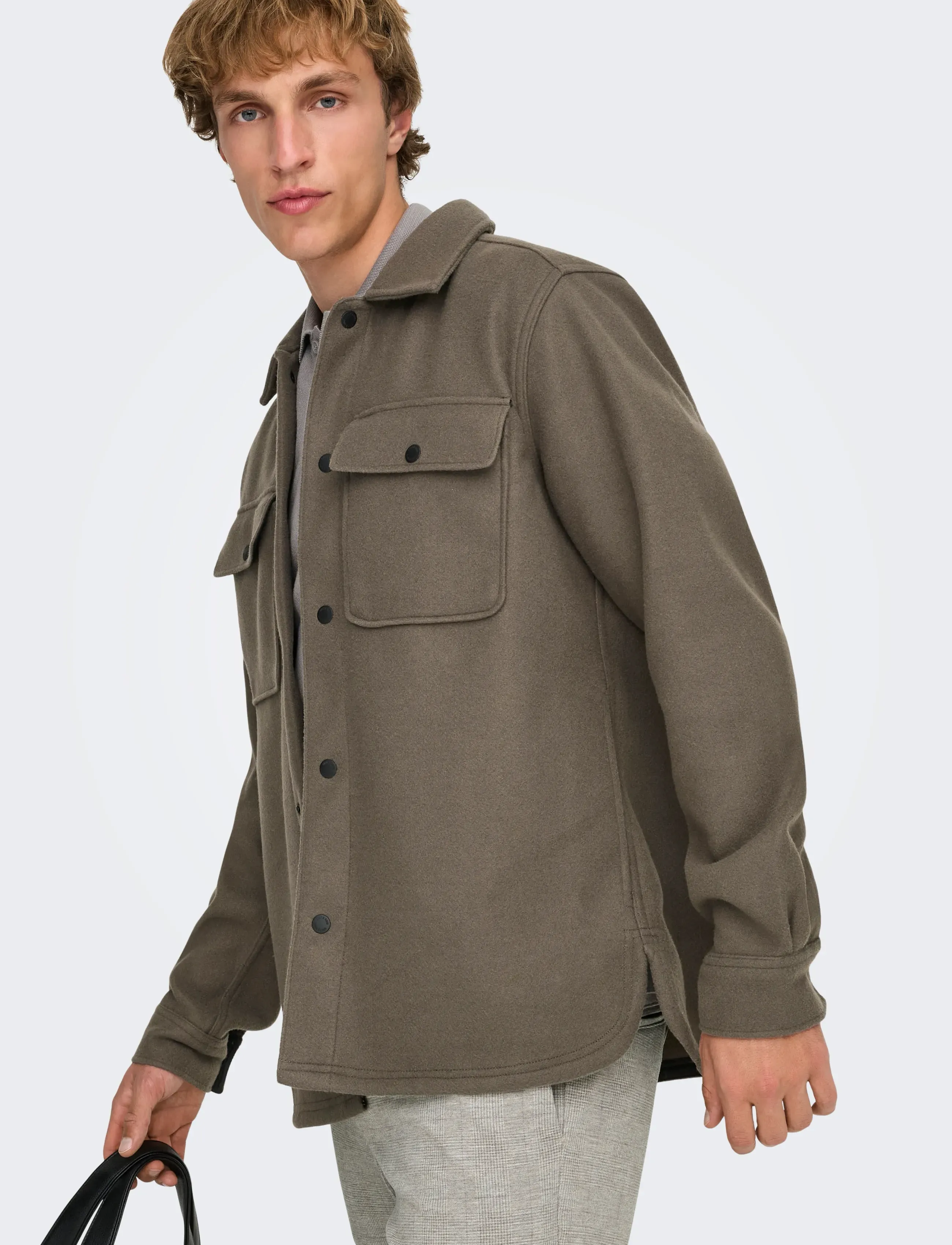 ONLY & SONS Onsash Ovr Woolen Look Pkt Ls Shirt Noos overshirts herr – bild 5