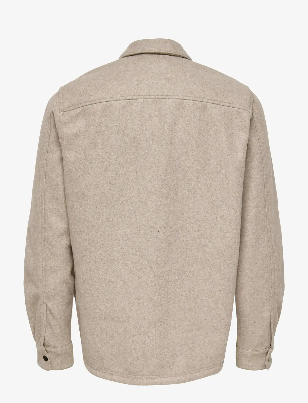 ONLY & SONS - ONSASH OVR WOOLEN LOOK PKT LS SHIRT NOOS - vinterjakker - chinchilla - 2