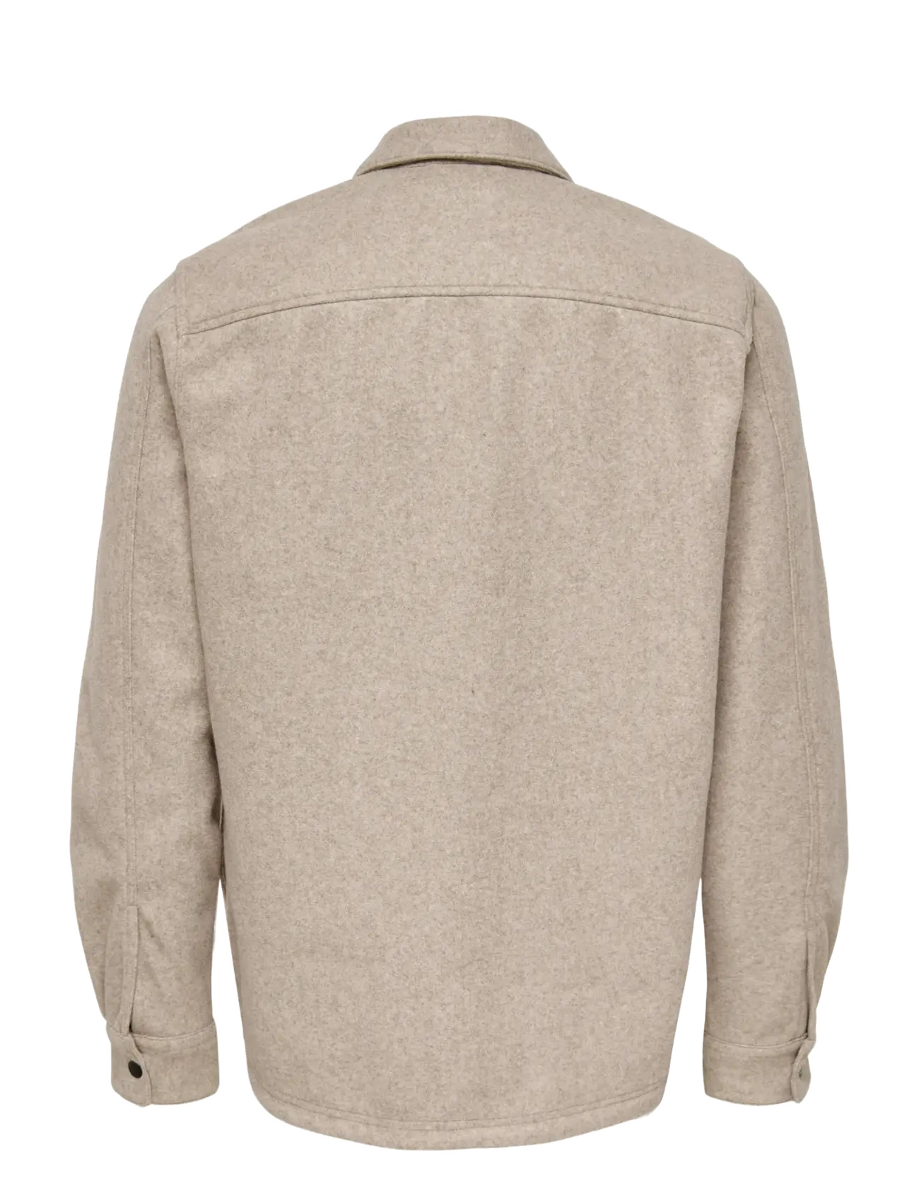 ONLY & SONS - ONSASH OVR WOOLEN LOOK PKT LS SHIRT NOOS - vestes - chinchilla - 2