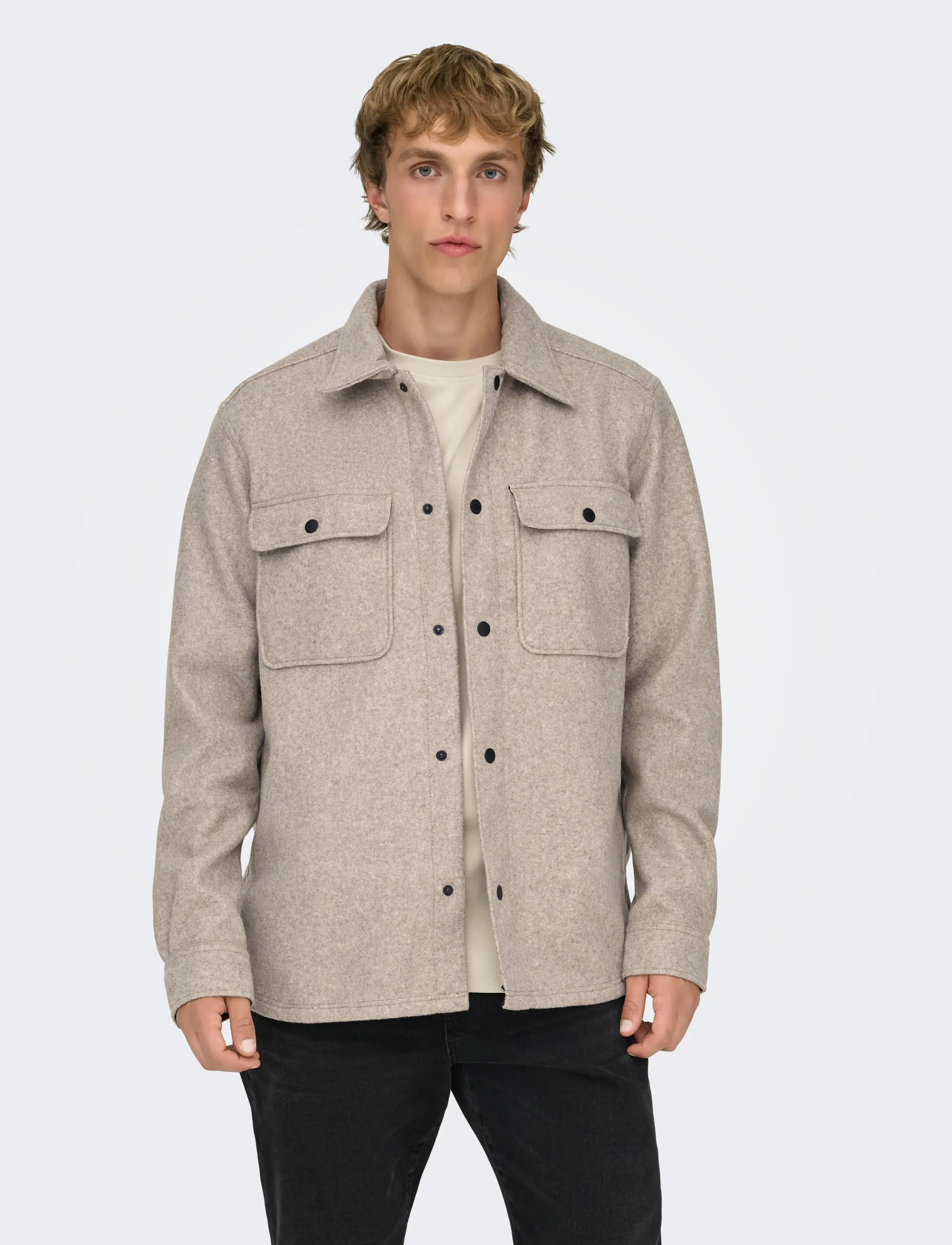 Onsash Ovr Woolen Look Pkt Ls Shirt Noos