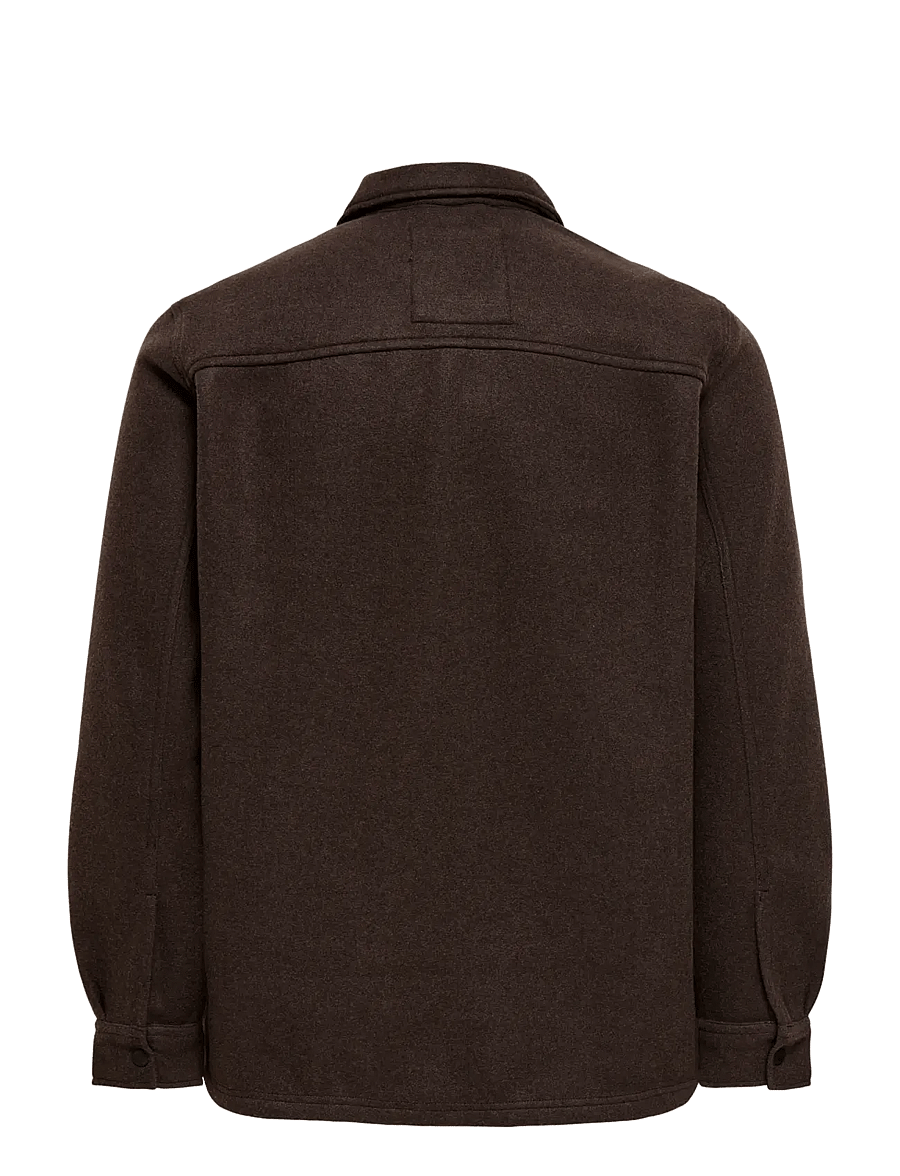 ONLY & SONS - ONSASH OVR WOOLEN LOOK PKT LS SHIRT NOOS - Überhemden - demitasse - 1