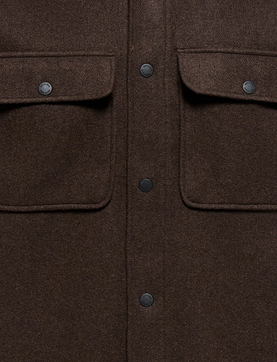 ONLY & SONS - ONSASH OVR WOOLEN LOOK PKT LS SHIRT NOOS - Überhemden - demitasse - 2
