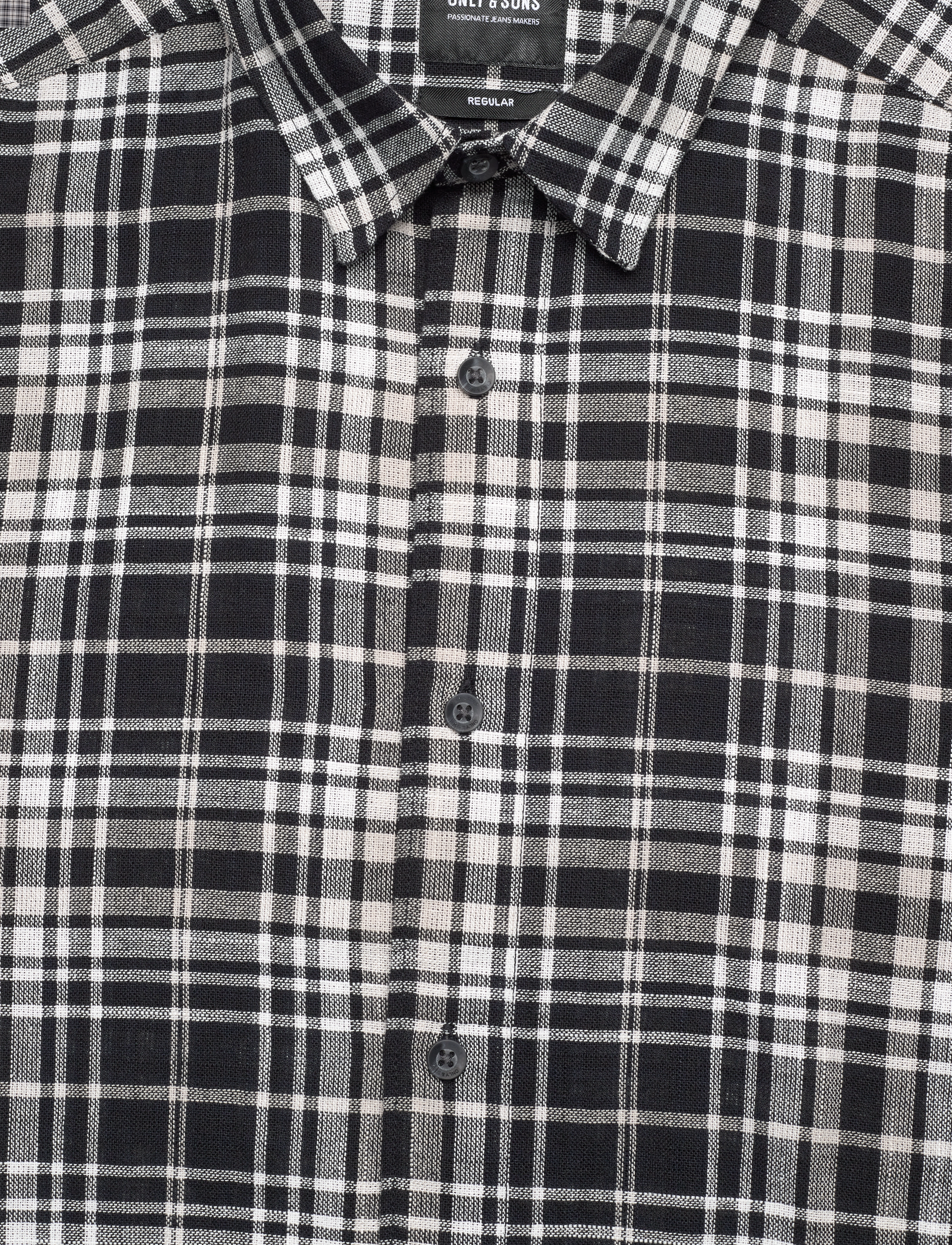 ONLY & SONS - ONSKIT REG STRUC CHECK LS SHIRT - black - 2