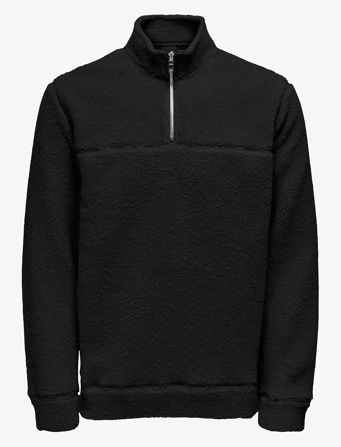 ONLY & SONS - ONSREMY REG 1/4 ZIP SWT - black - 0
