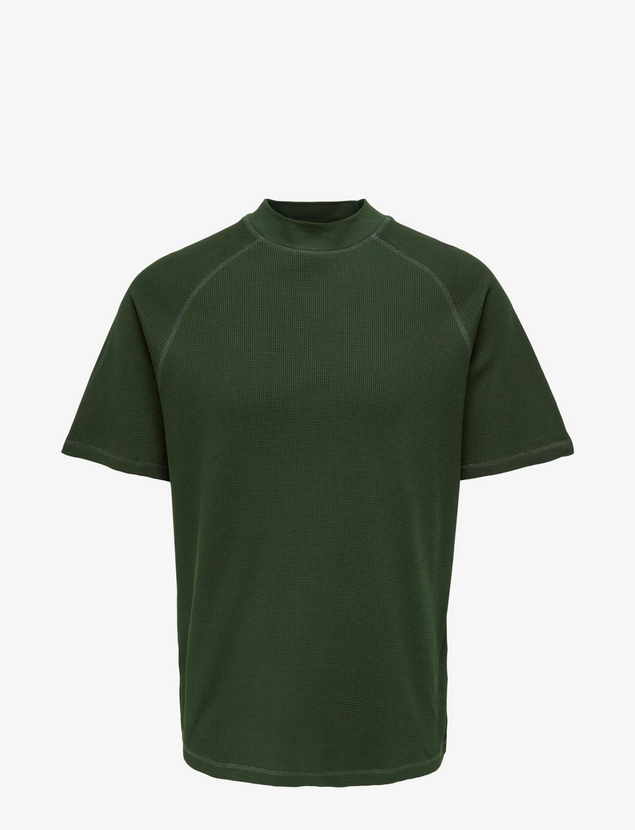 ONSKEITH REG WAFFLE MOCK SS 3654 TEE - ROSIN